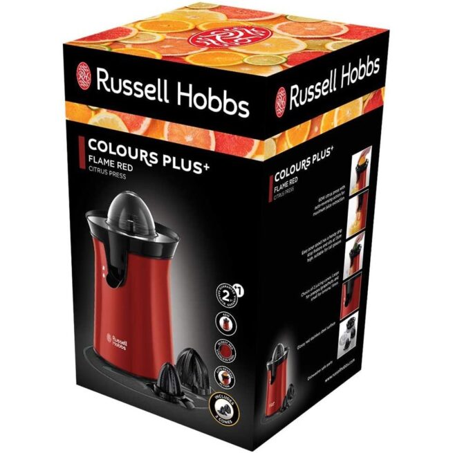 Storcator de citrice Russell Hobbs Colour Plus+, 2 conuri de stoarcere, recipient detasabil, filtru pulpa, rosu [9]