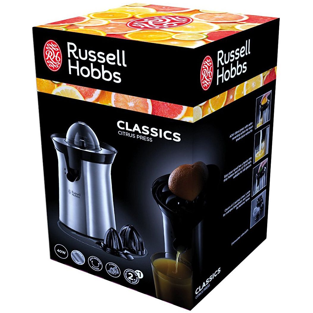 Storcator de citrice Russell Hobbs Classics, 2 conuri stoarcere, recipient detasabil, filtru pulpa, design clasic, alb [4]