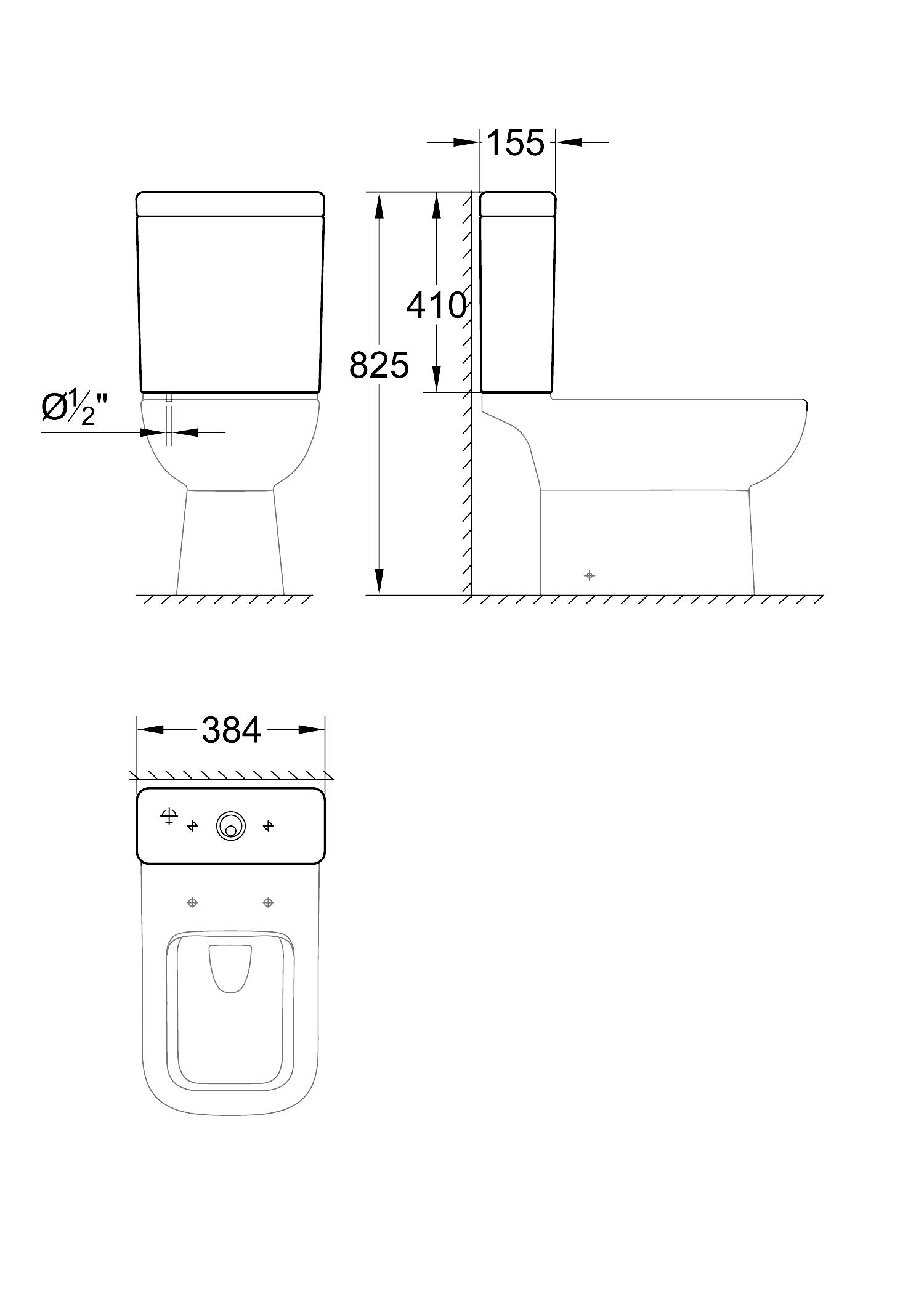 Rezervor WC Grohe 39861000, BauEdge, montaj pe wc, zona montaj interior, dubla spalare, zona alimentare inferioara, alb [6]
