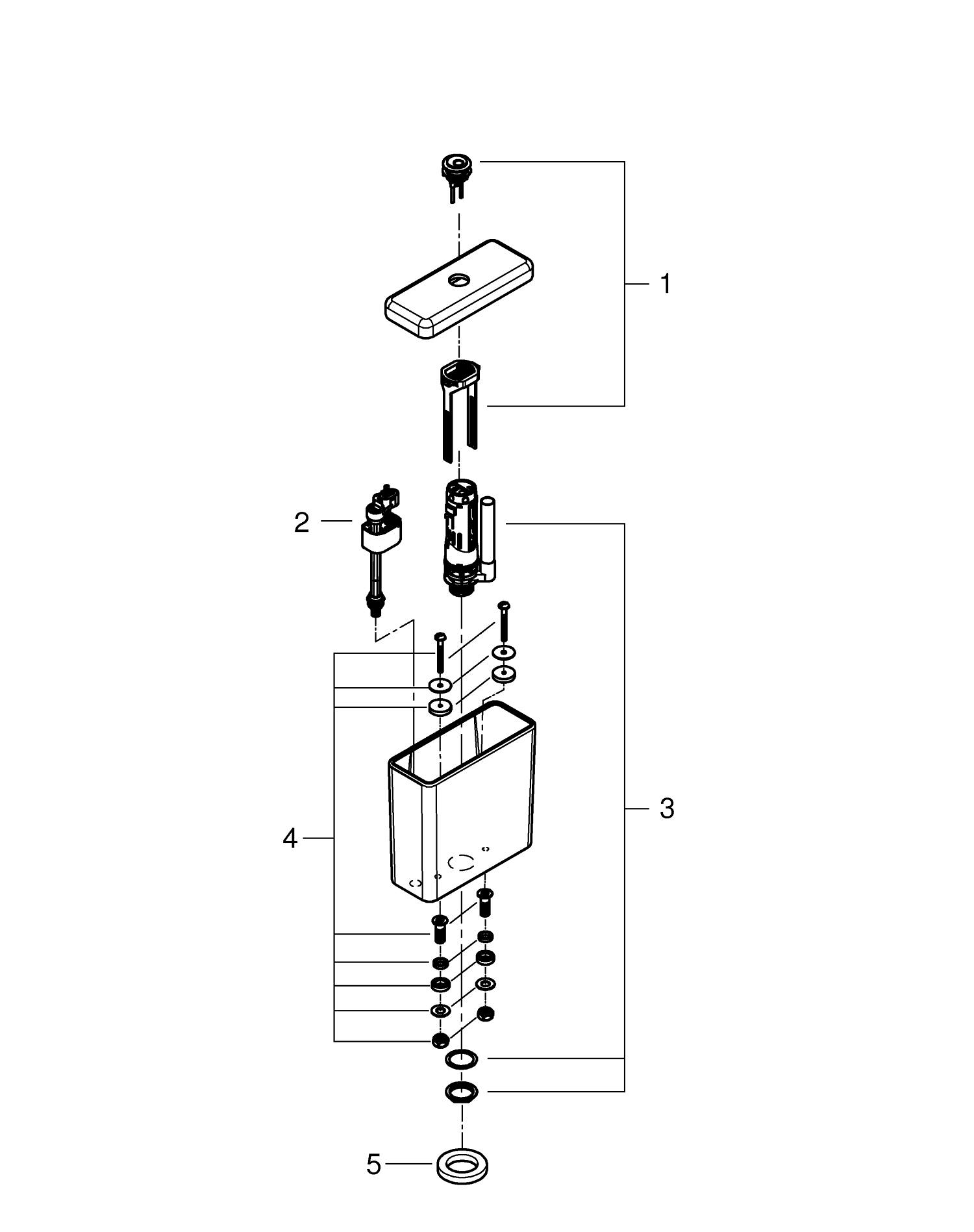 Rezervor WC Grohe 39861000, BauEdge, montaj pe wc, zona montaj interior, dubla spalare, zona alimentare inferioara, alb [7]