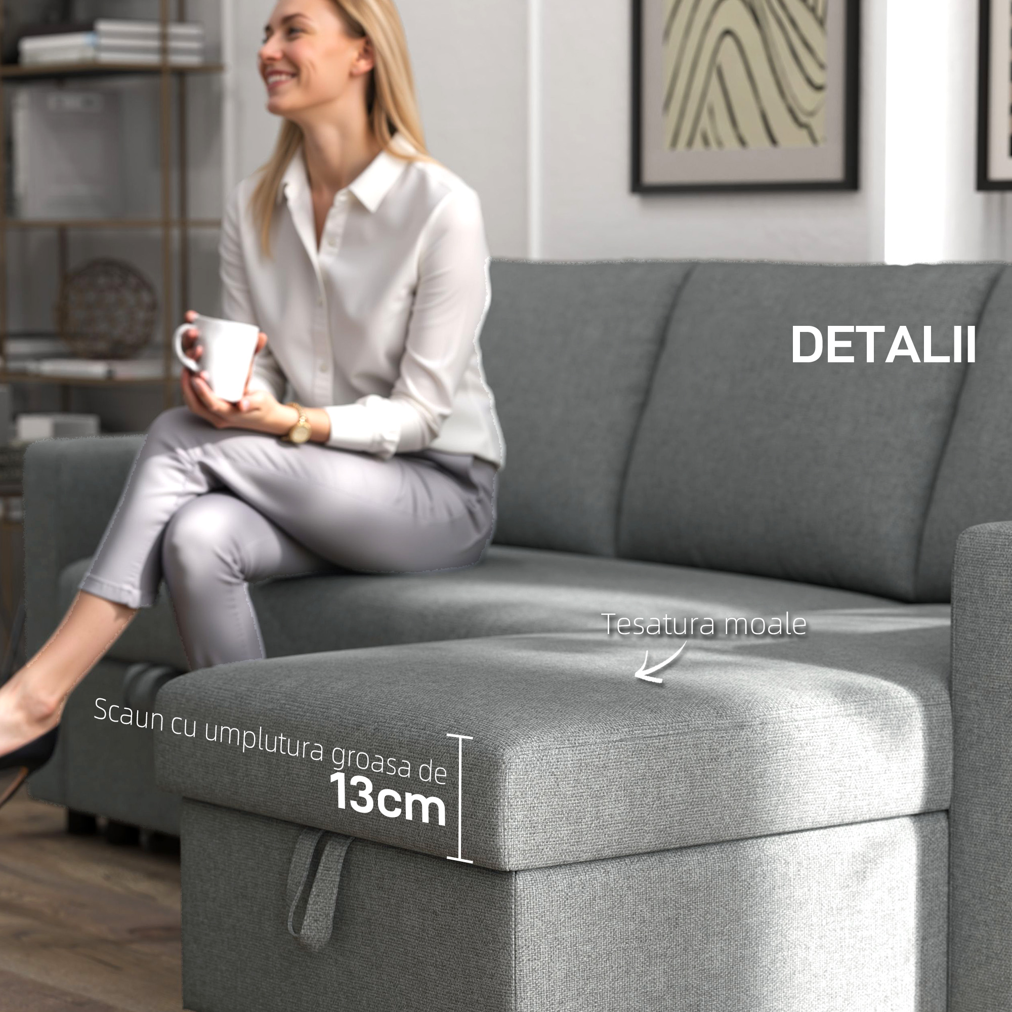  Fotoliu Rabatabil 150° - Electric, Port USB, Bej [4]