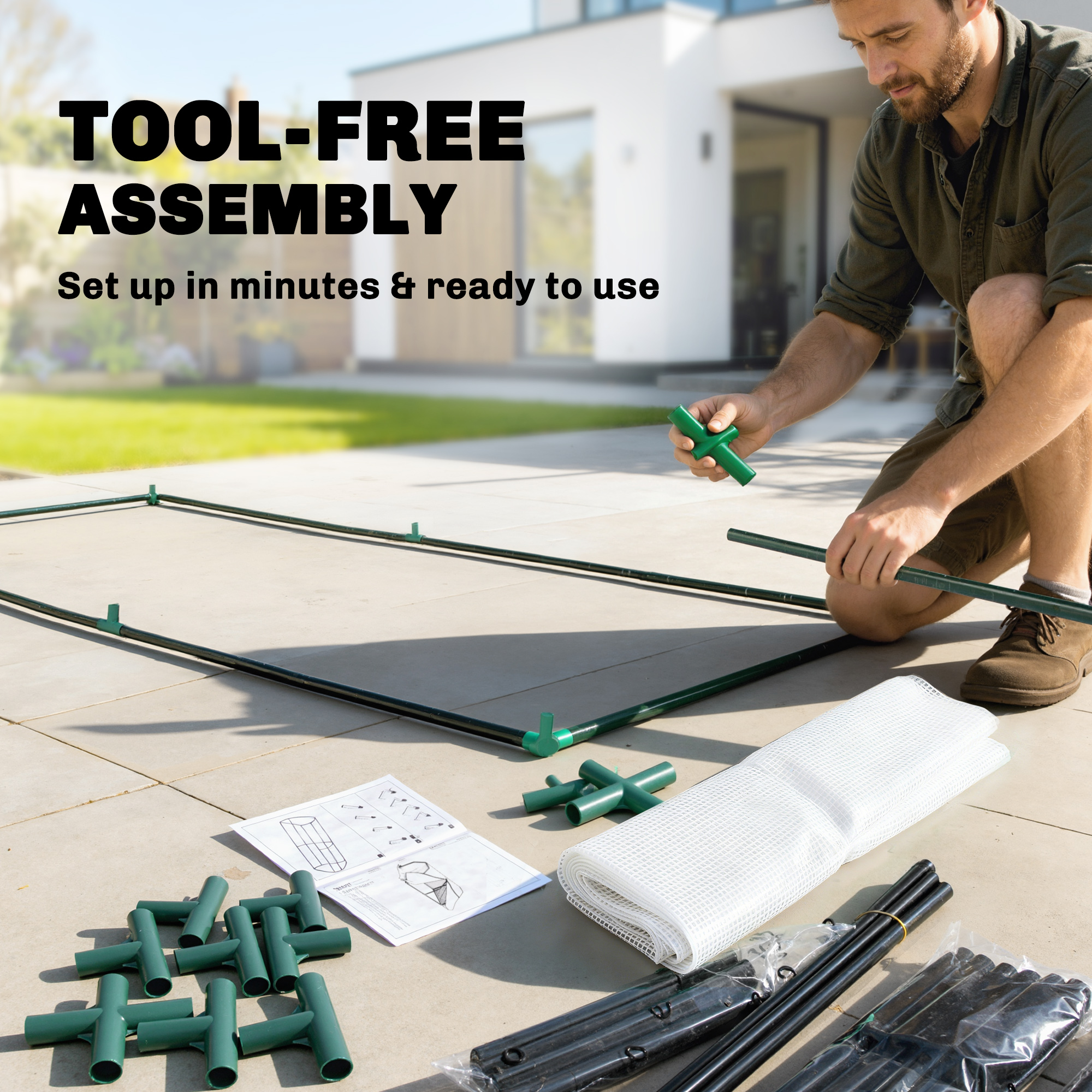  Sera Mini pentru Gradina si Balcon din Plastic PE si Otel, cu inchidere cu Fermoar, 99x71x60 cm [6]