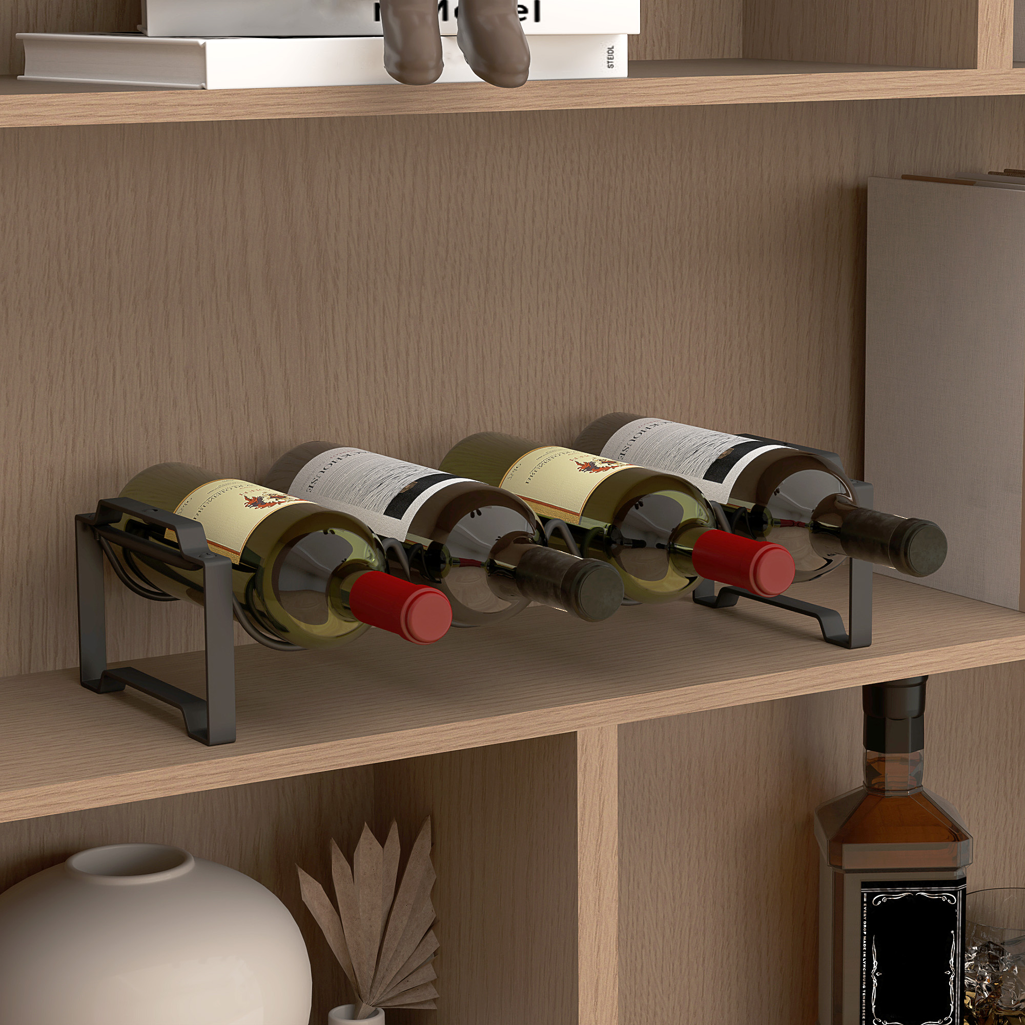  Suport pentru Sticle de Vin cu 4 Niveluri, 42,5x16,5x41 cm, Negru [7]