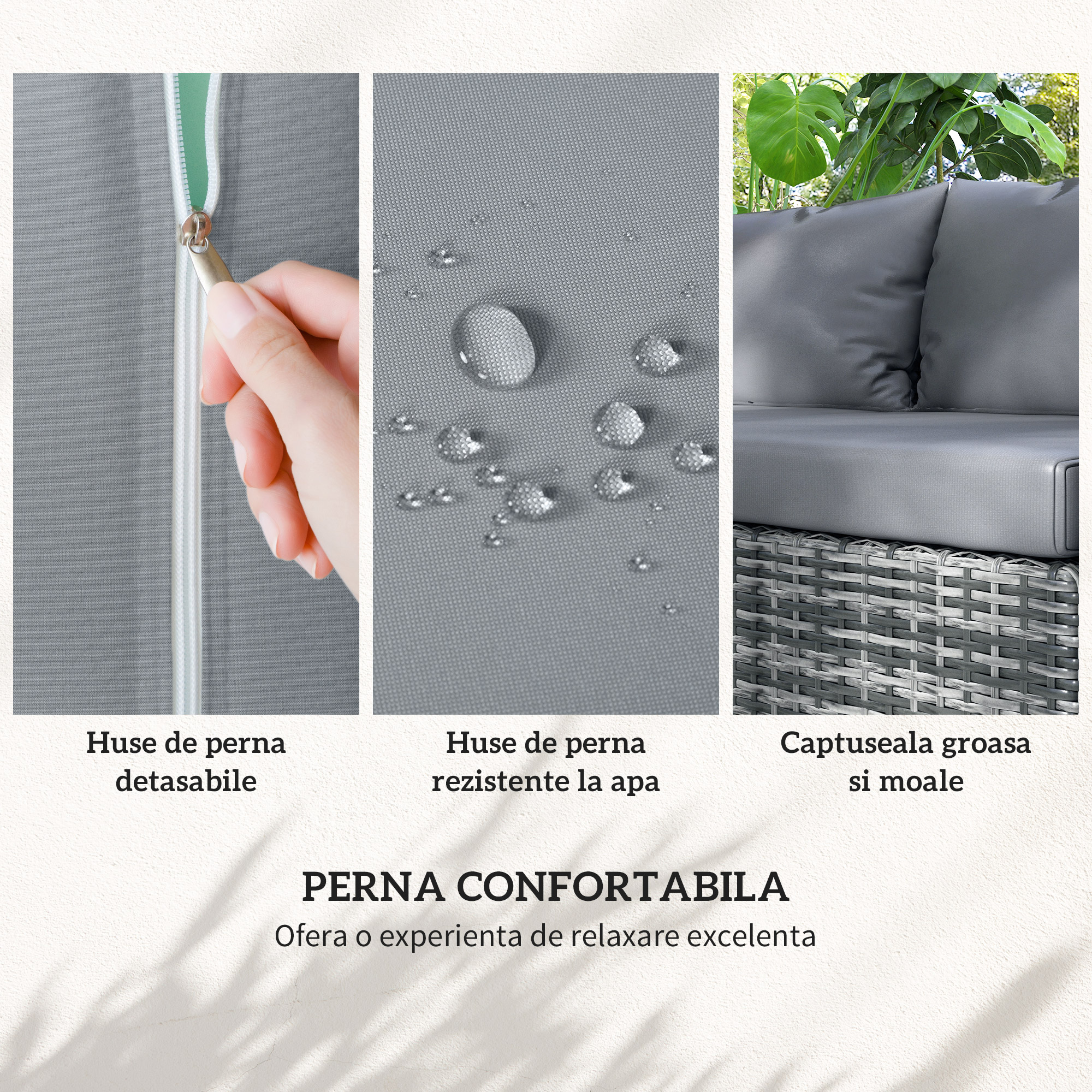  Set de Gradina 4 Piese cu 2 Canapele cu 2 Locuri, Masuta de Cafea si Masa inalta, din Otel si Ratan [5]