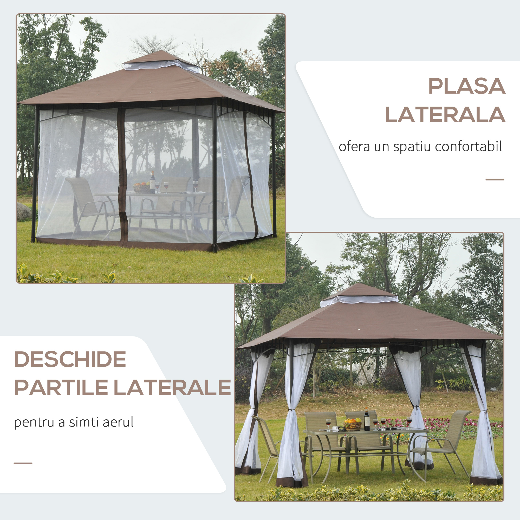  Foisor de Gradina cu Acoperis Plasa de Tantari 2 Nivele din Poliester [5]