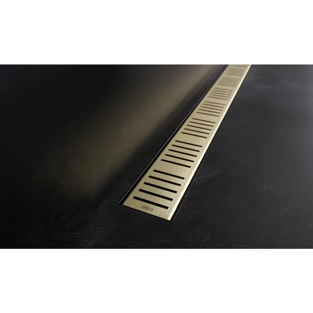 Set rigola cu capac auriu periat Alca APZ10BLACK-BRASS 75 cm [2]