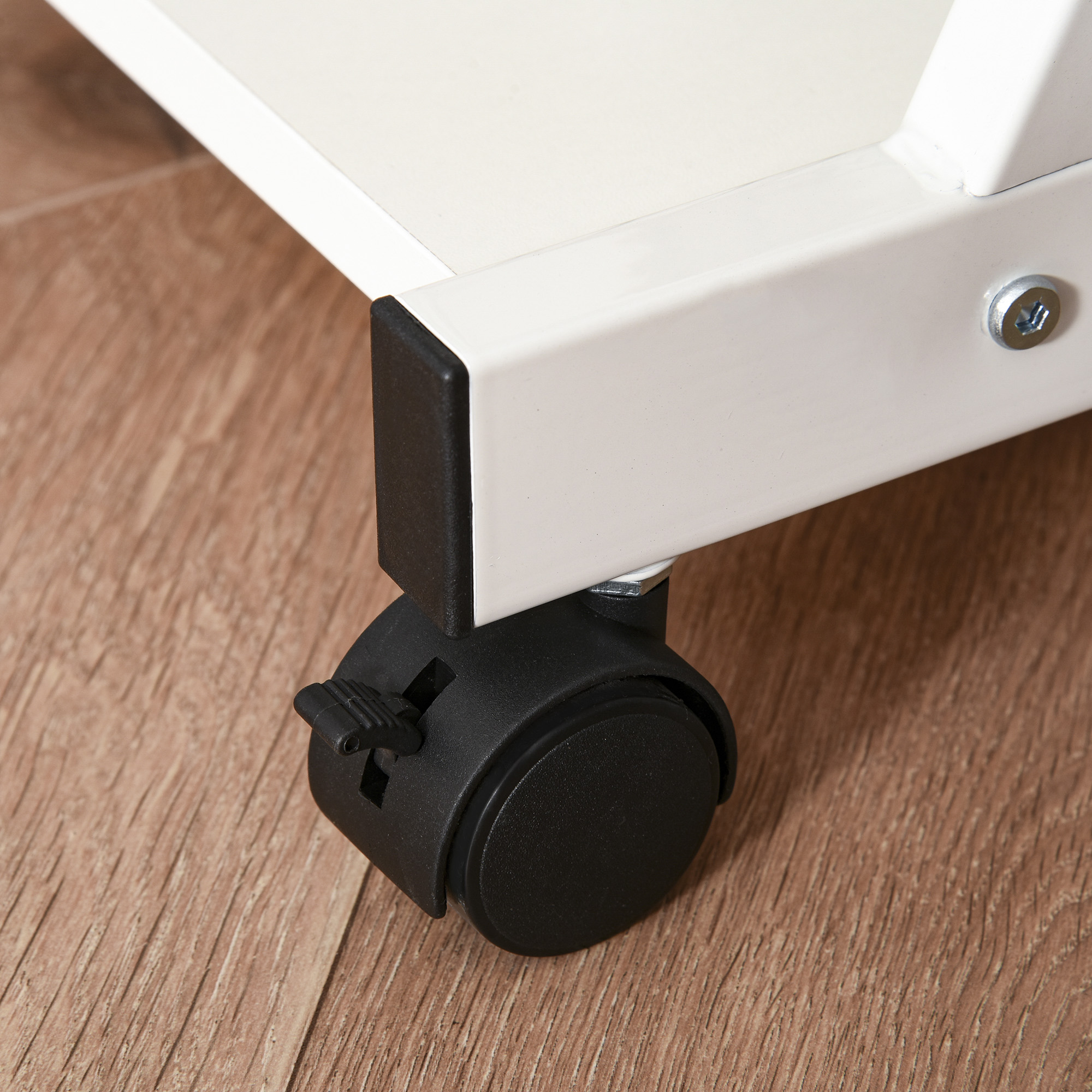  Masa Birou Alba - Cu Tastatura Glisanta & Roti [8]