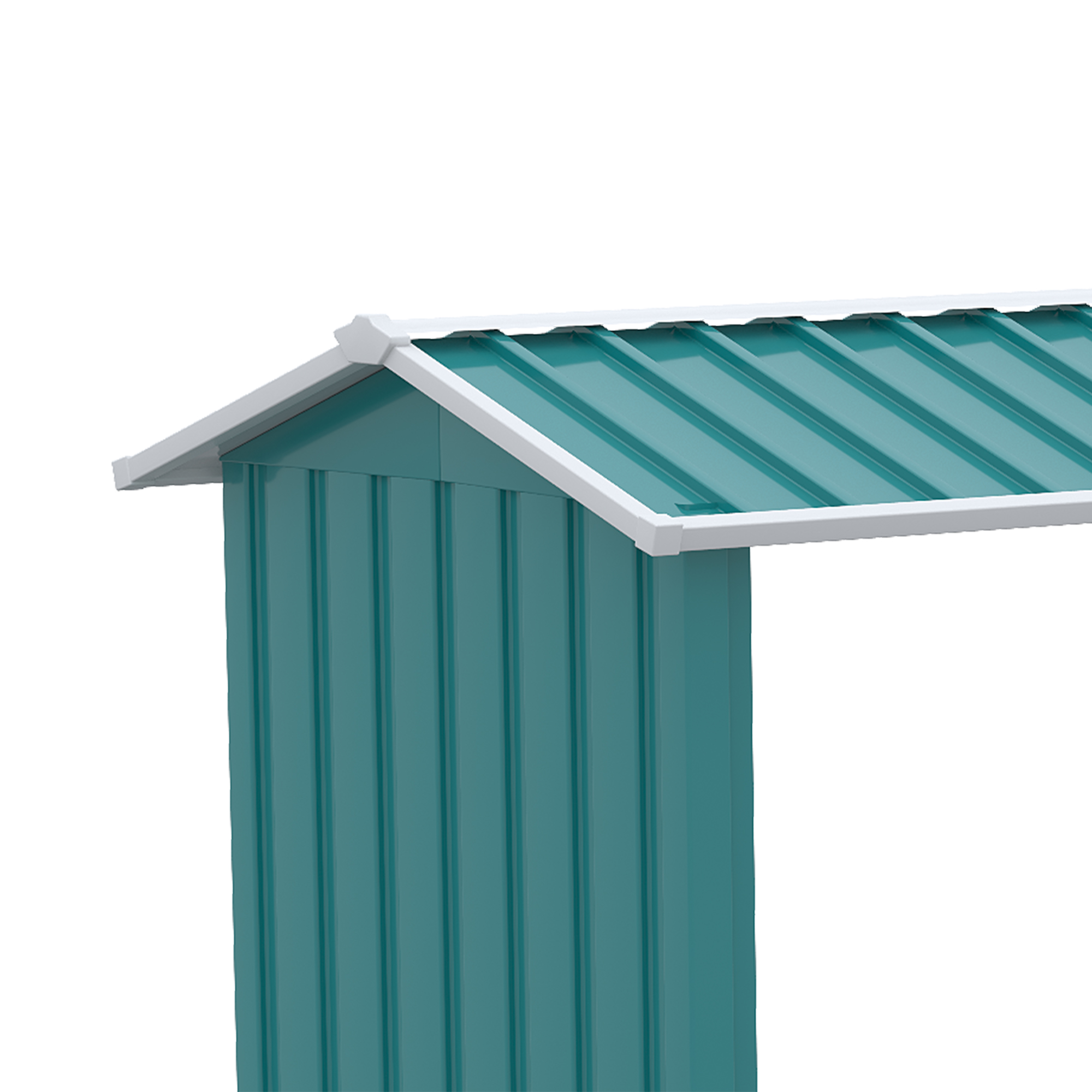  Magazie de Depozitare a Bustenilor, Casa pentru Lemne de Foc din Otel Galvanizat cu Podea inaltata, 240x86x160 cm, Verde [7]