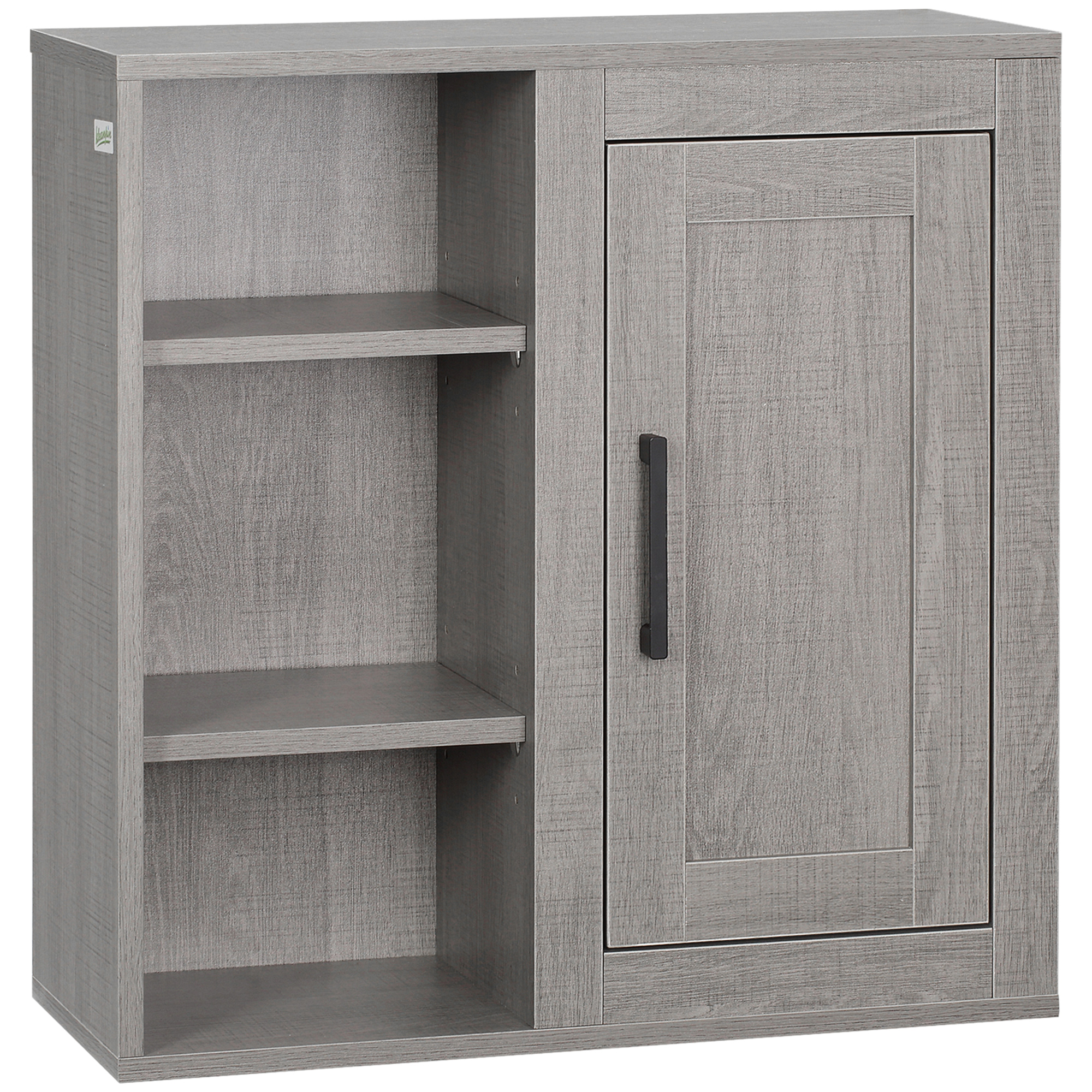 Mobilier pentru baie -  Dulap de baie cu montare pe perete, cu 3 rafturi deschise, gri
