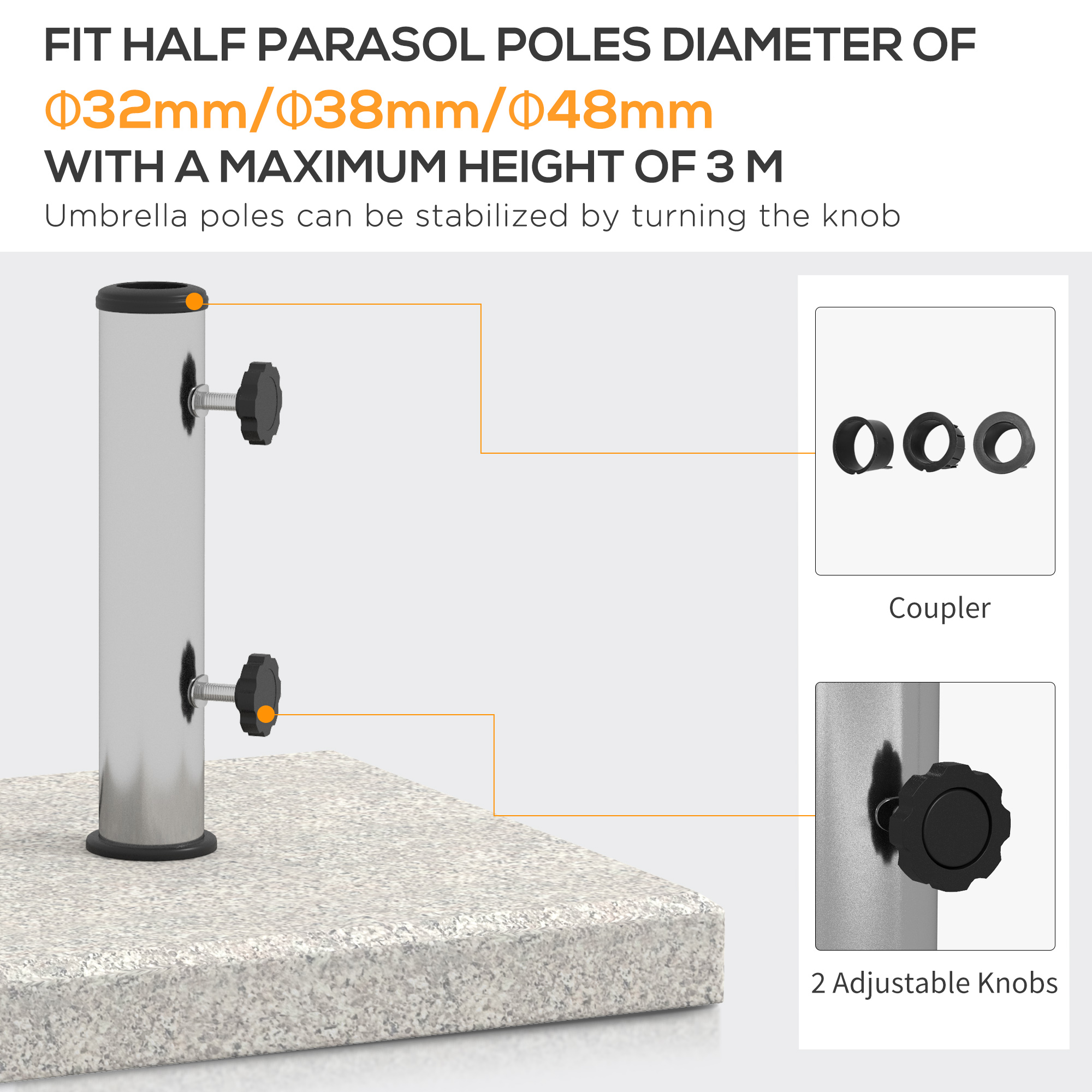  Baza pentru umbrela de gradina de 25 kg, gri [3]