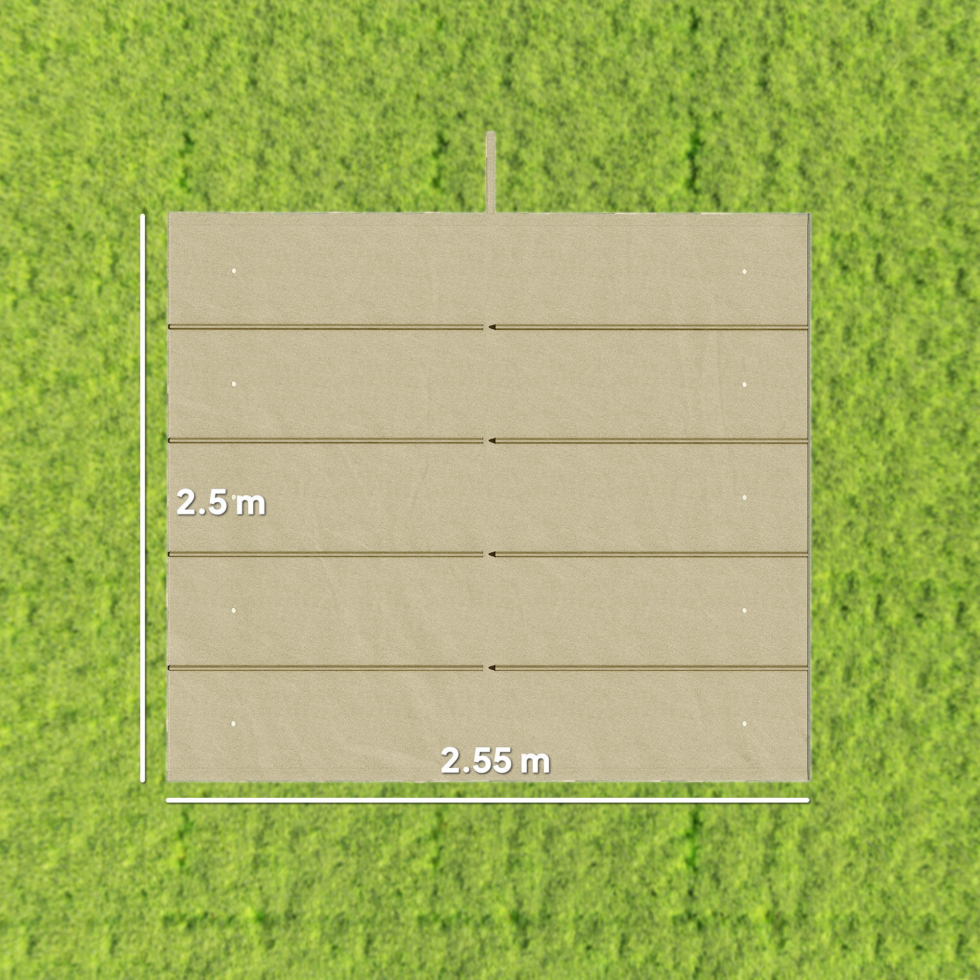  Acoperis de inlocuire pentru Pergola Gazebo cu 10 Gauri de Drenaj, Husa Pergola din Poliester Respirabil, 250x255 cm, pentru Pergola de Gradina 3x3m, Bej [2]