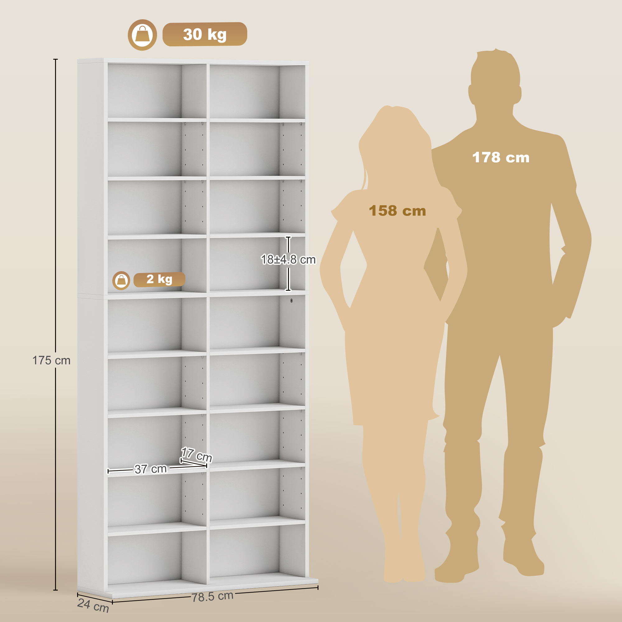  Unitate de depozitare pentru 640 CD-uri/360 DVD-uri/430 Blu-ray - Alb [2]