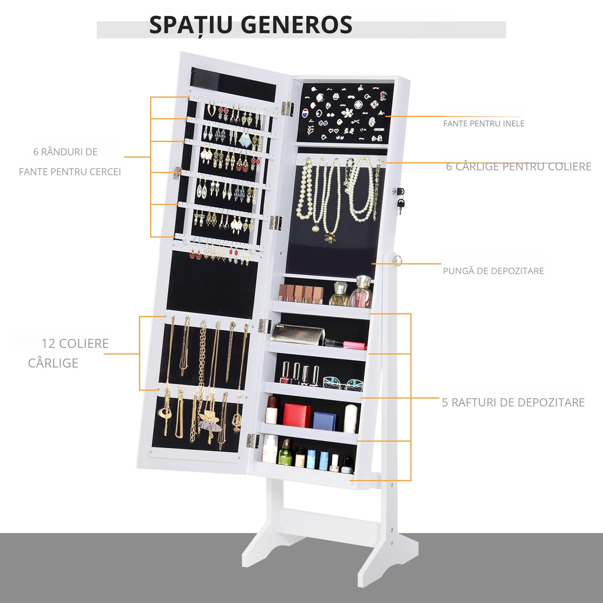  dulap bijuterii, oglinda si leduri incluse,40x37x146 cm [3]