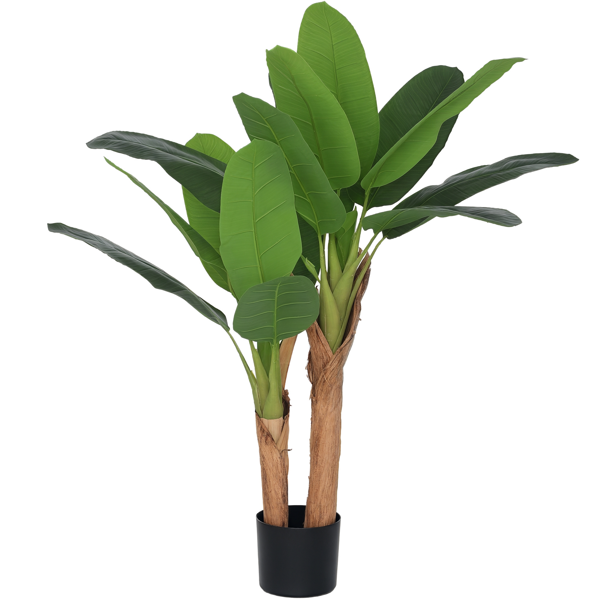 Living & hol -  Planta artificiala de bananier, inaltime 120 cm, cu ghiveci inclus pentru interior, verde