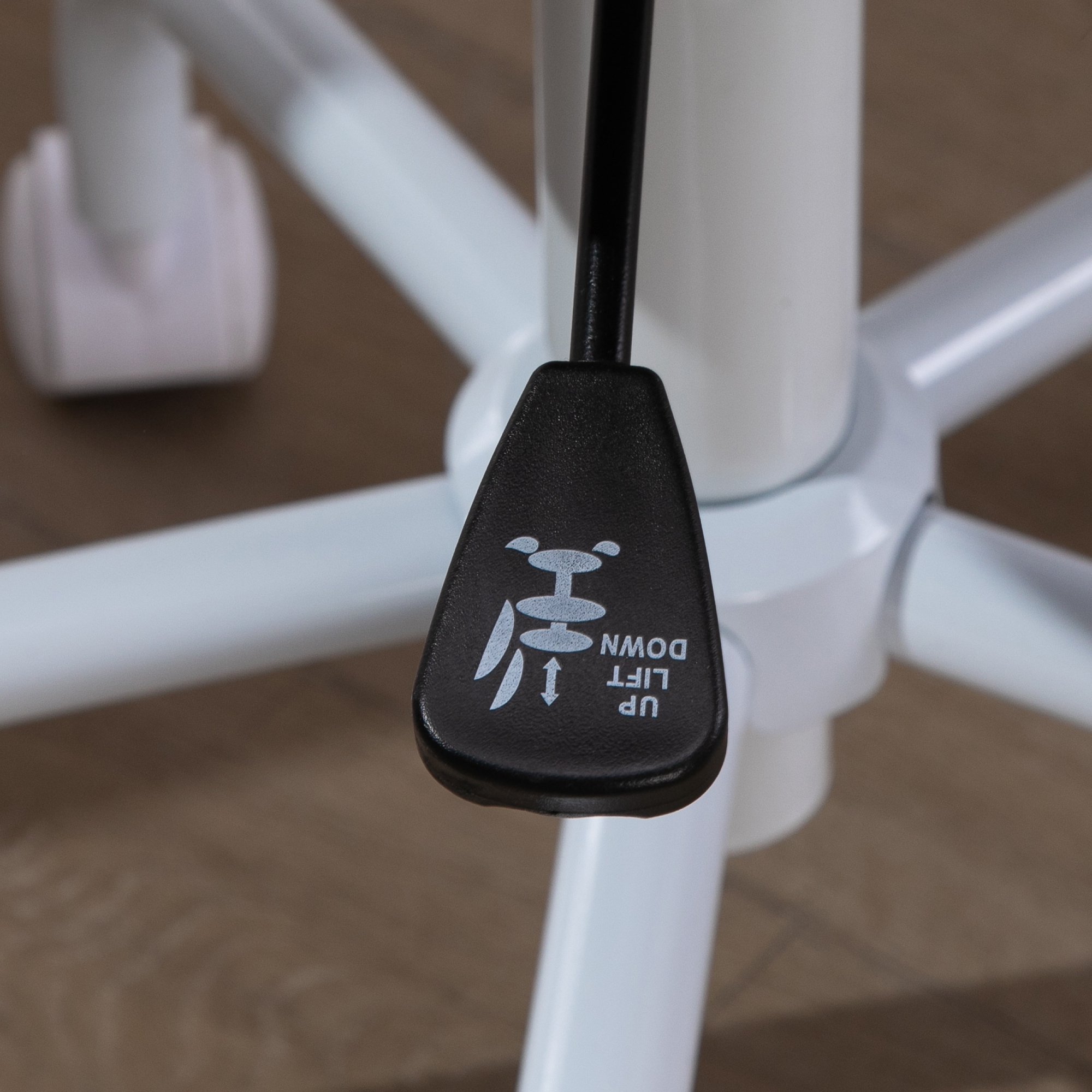  Scaun pentru Birou in Forma de Inima cu 5 Roti si inaltime Reglabila din Material Textil Roz, 42x50x79-89cm [6]