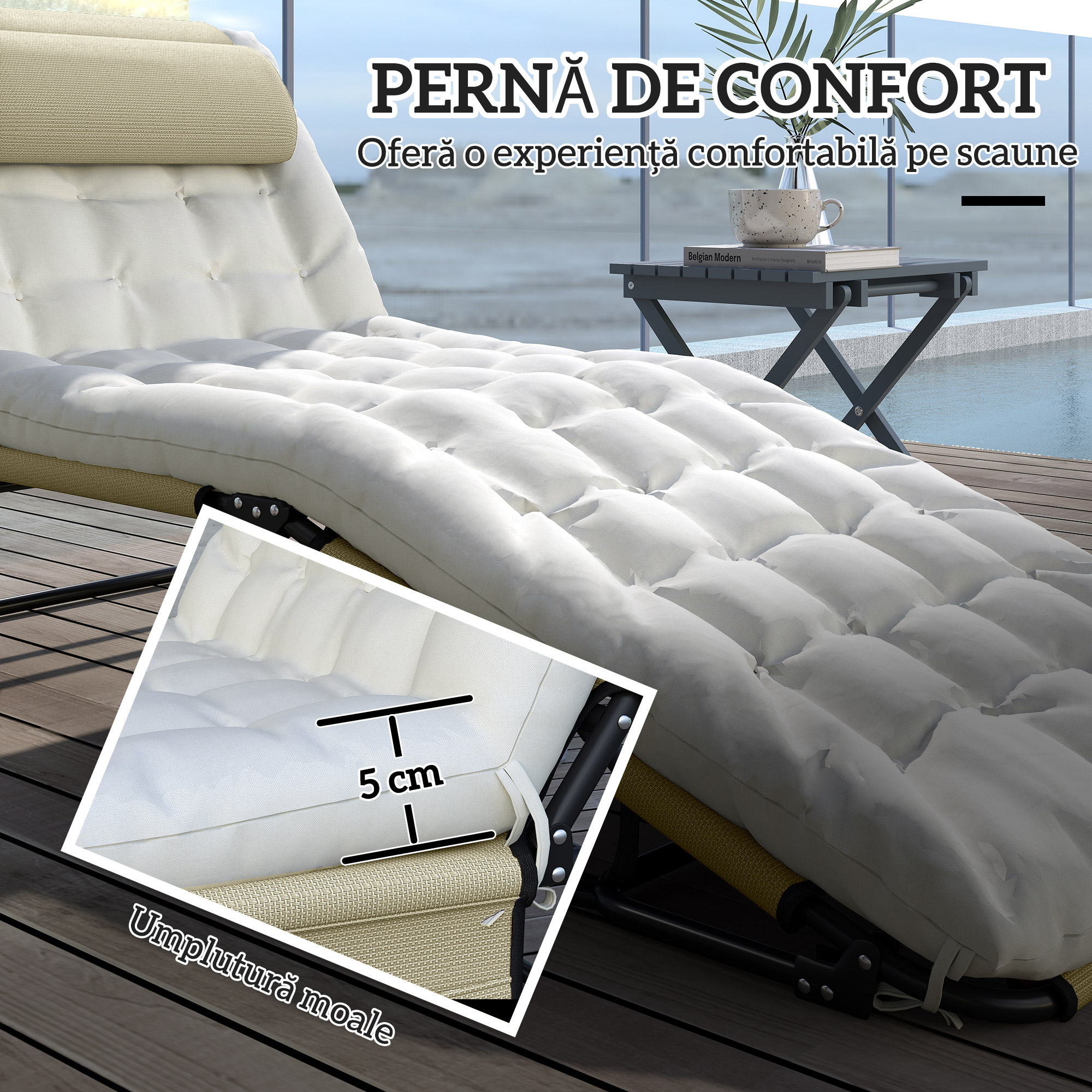  Sezlong pliabil cu spatar inclinabil pe 4 nivele, Scaun [6]