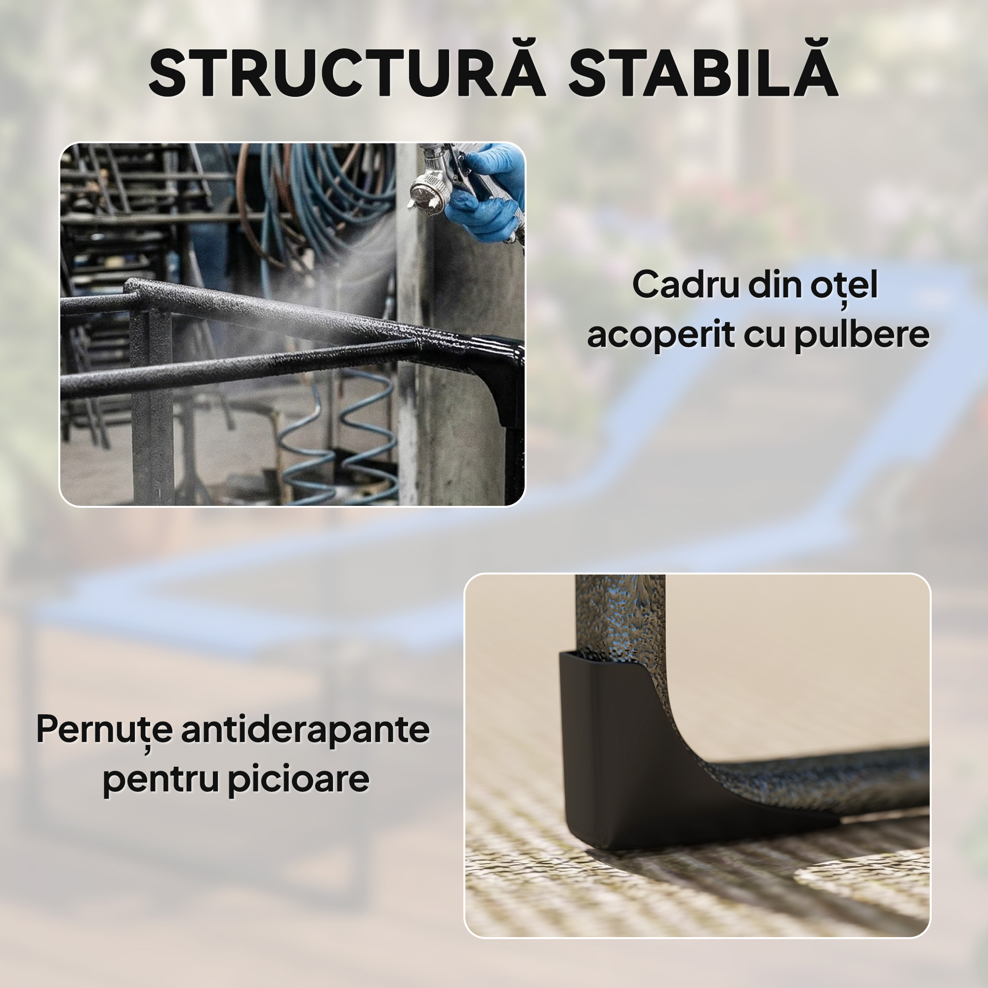  sezlong Pliabil, Spatar Reglabil pe 4 Pozitii, Manere pentru Transport, Culoare Albastru [6]