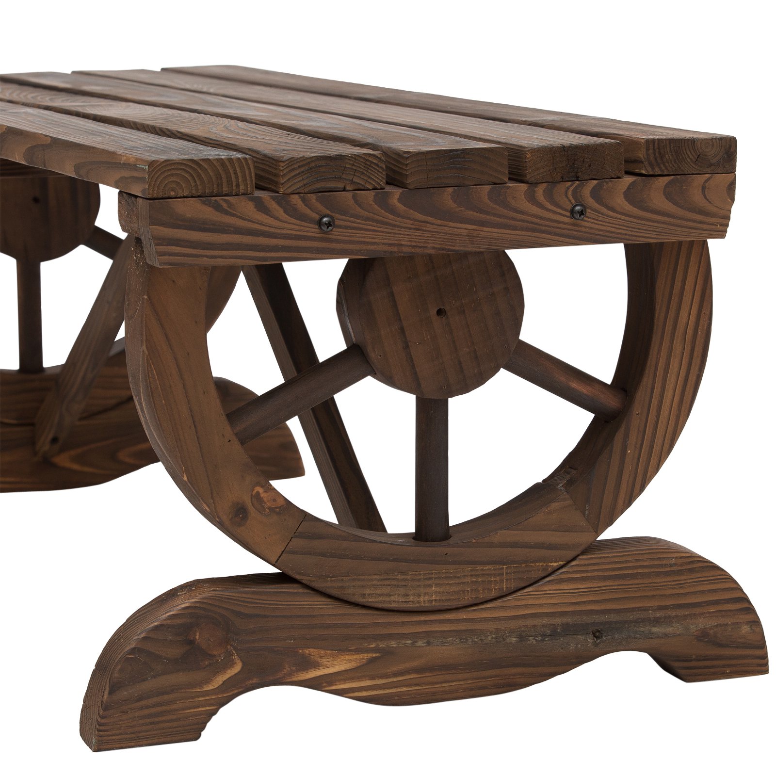  Banca de Gradina cu 2 locuri din lemn de molid, Maro 105x50x53cm [8]