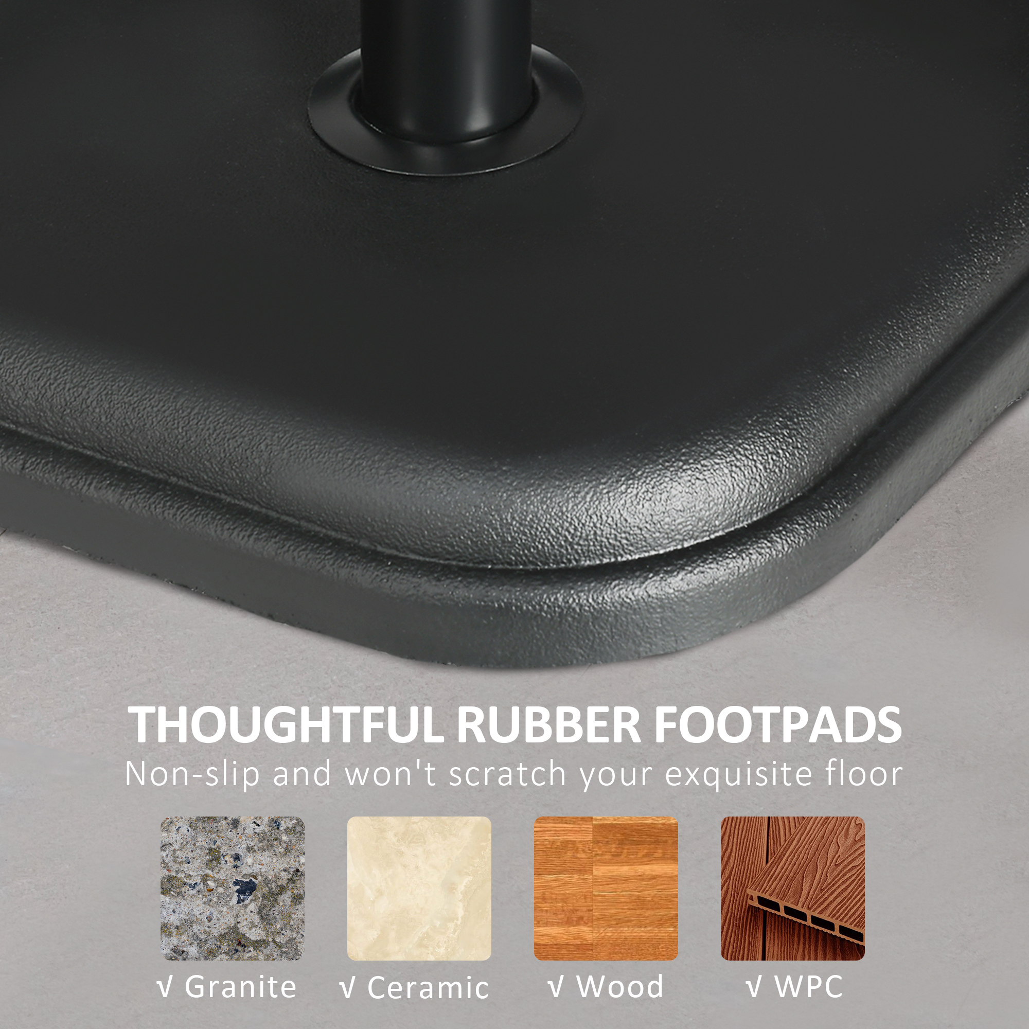  Suport Baza pentru Umbrele de Gradina din Beton de 11 kg, Greutate Patrata pentru Suport de Umbrela de Masa in Aer Liber, Negru [6]