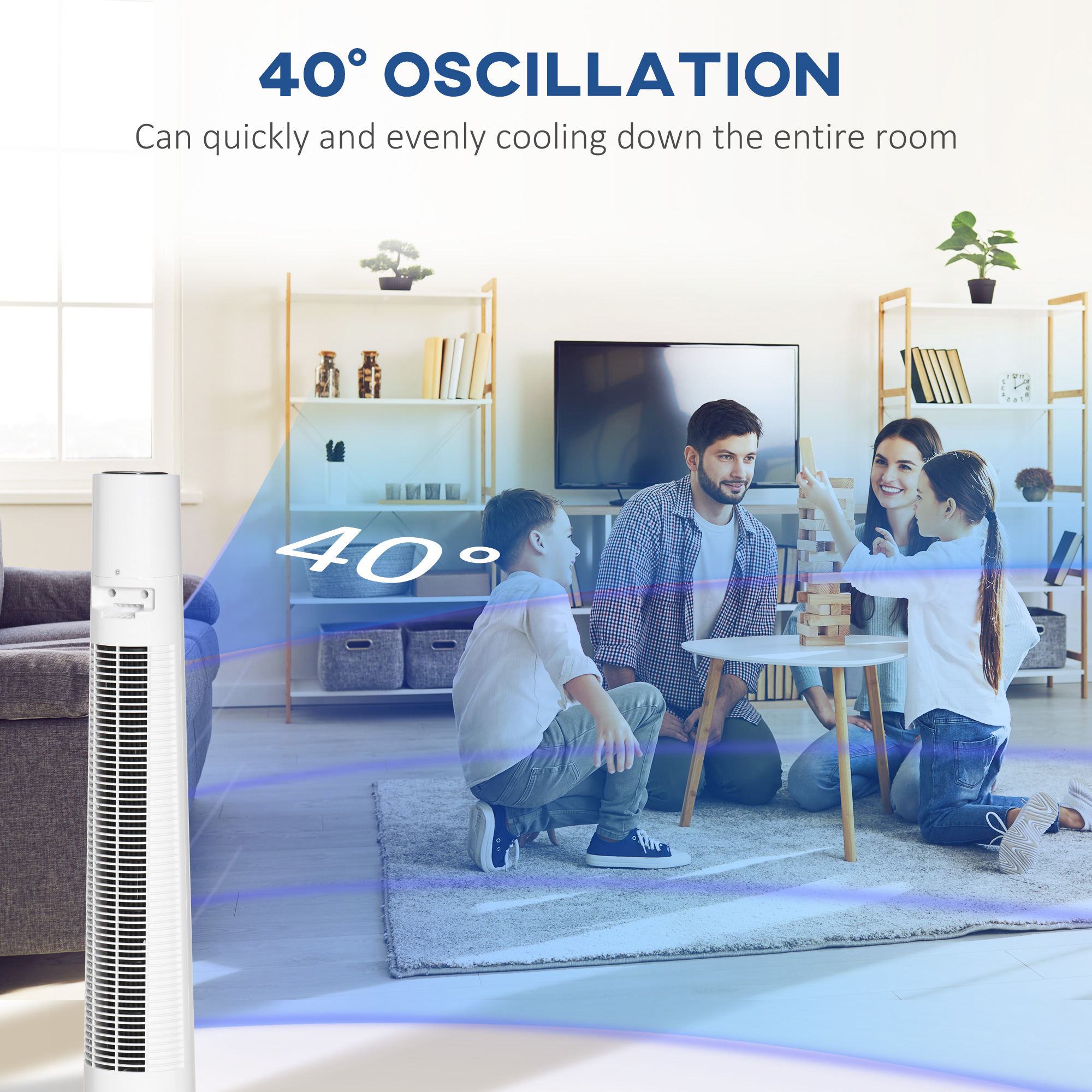  Ventilator Turn cu 3 Moduri si 3 Viteze cu Cronometru 12h, Ventilator de Podea ABS cu Telecomanda, Ø32x118.2 cm, Alb [4]