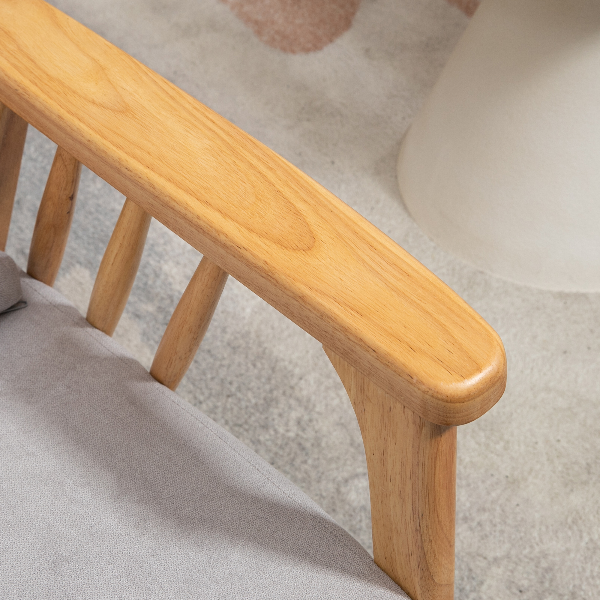  Fotoliu modern cu husa din catifea si structura din lemn, fotoliu pentru dormitor si sufragerie cu perna suplimentara, 68x75x78cm, gri [7]