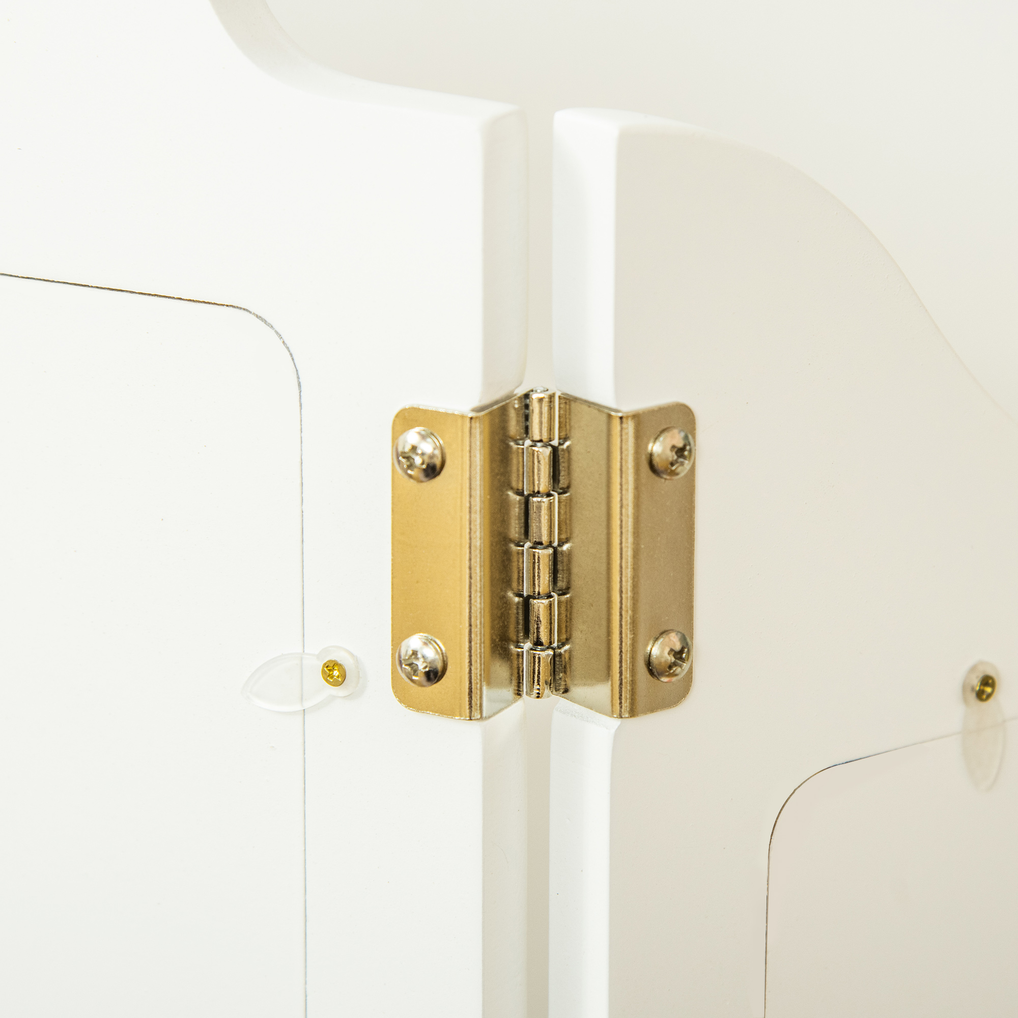 Masa de Machiaj  pentru Copii cu Scaunel si Oglinda Tripla, din Lemn si Acrilic, 63x40x85.5 cm, Alba [6]