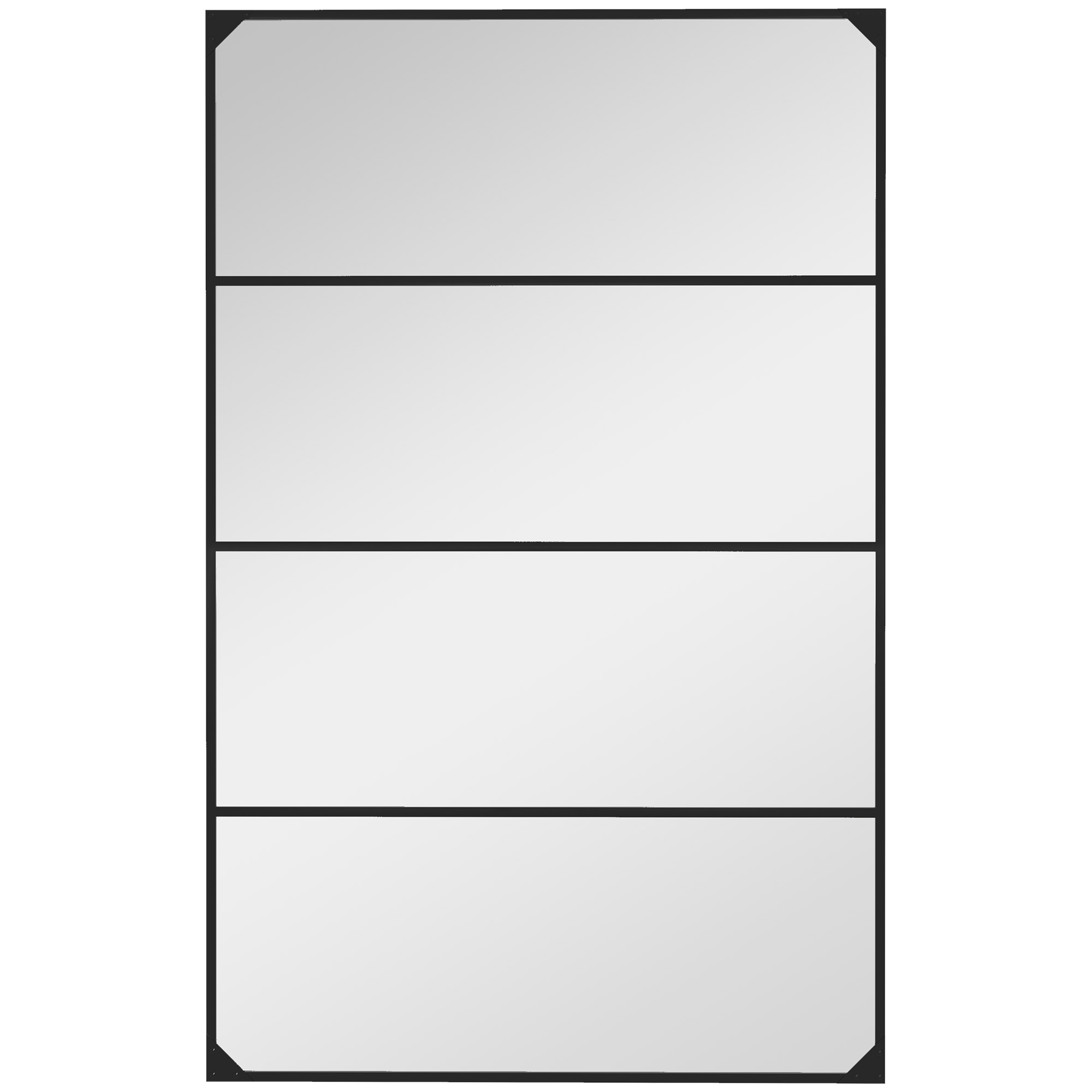 Dormitor & birou -  Oglinda Industriala de Perete, Oglinda Dreptunghiulara cu Rama Metalica, Oglinda Decorativa, 109x2x69 cm, Negru