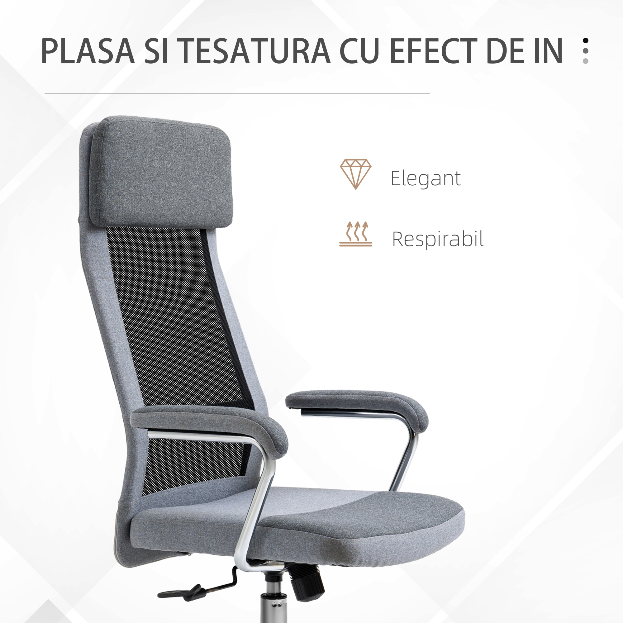  scaun birou ergonomic, inaltime reglabila, 65x60x119-129cm [6]
