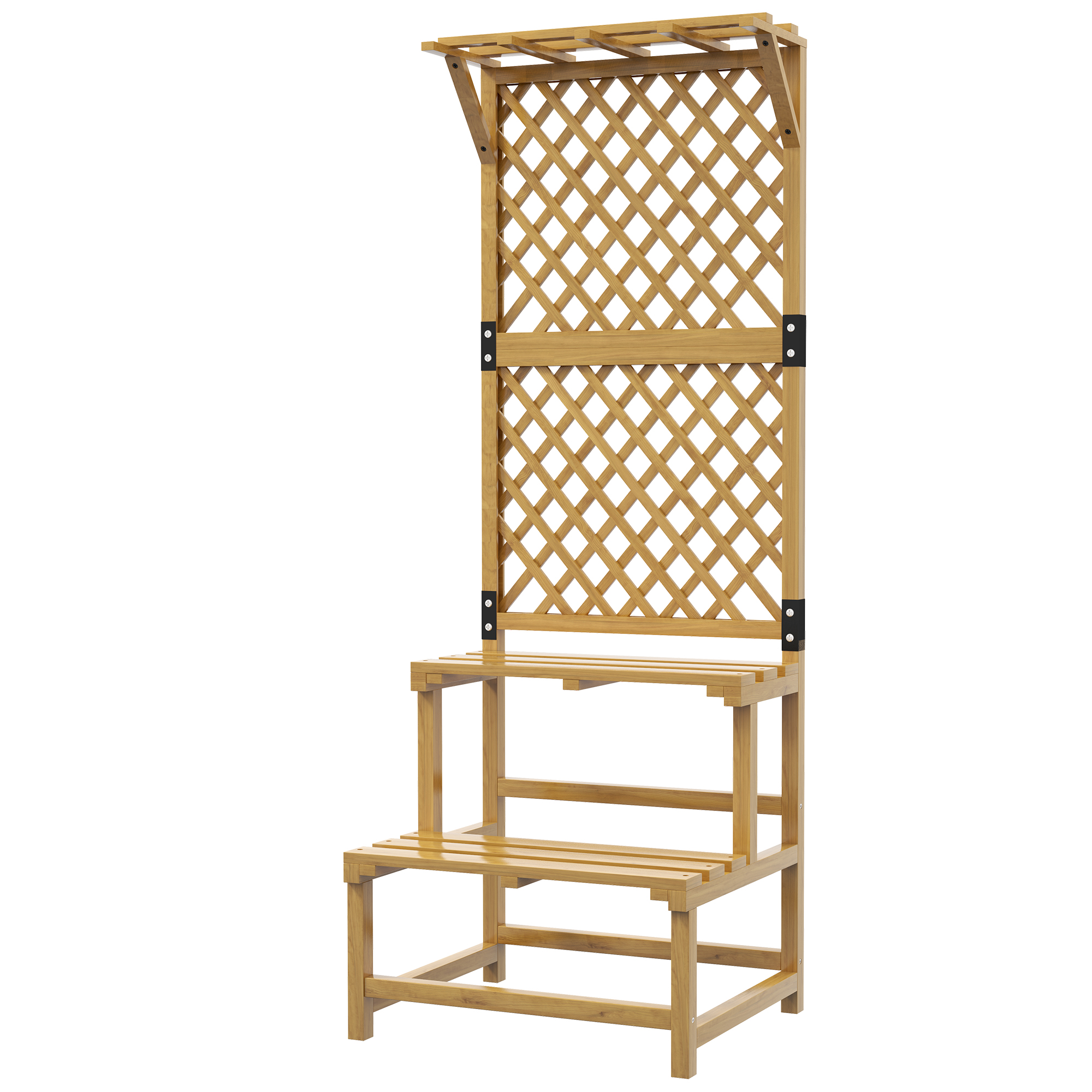 Living & hol -  Suport de plante din lemn cu spalier pentru plante