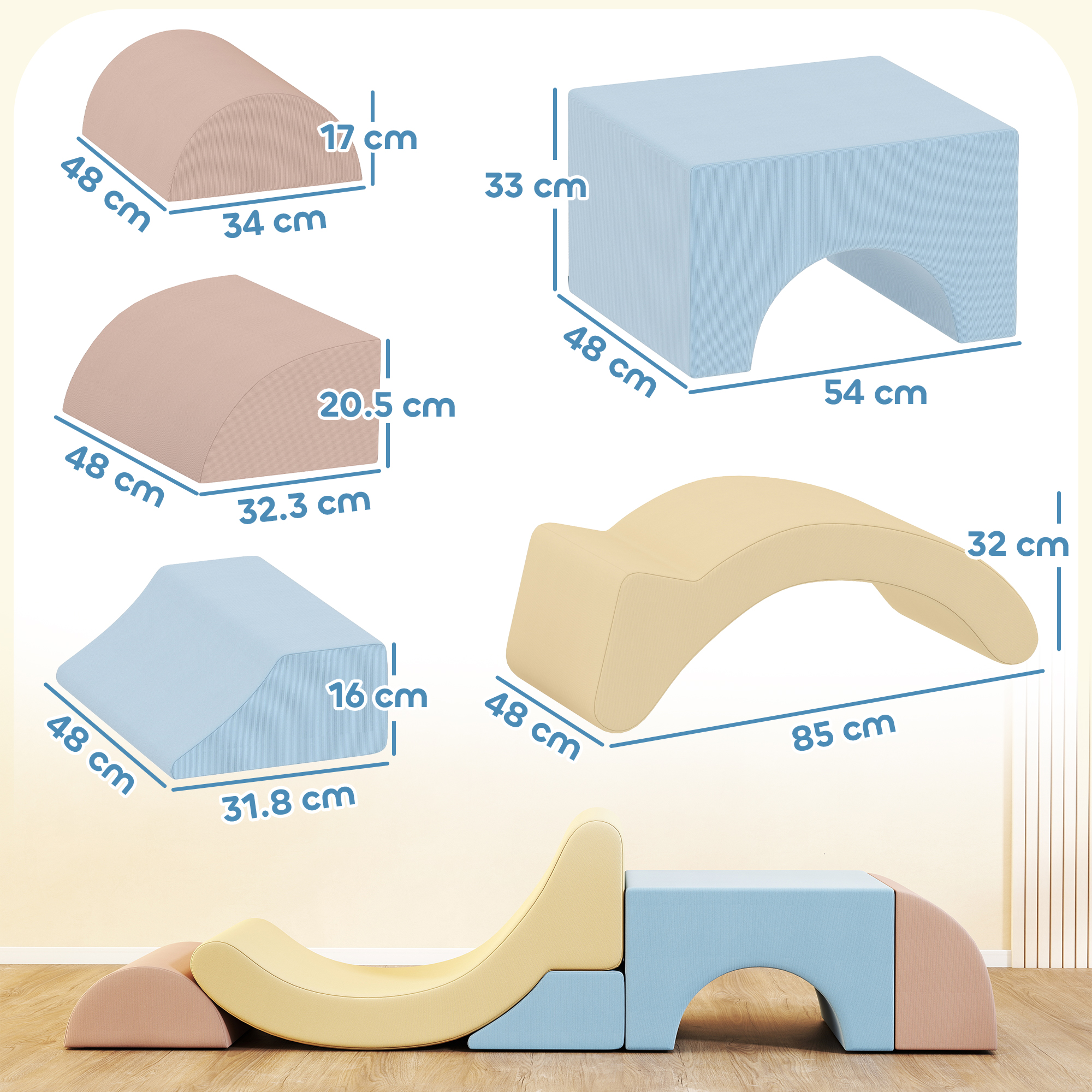  Set 5 Blocuri Moi pentru Copii 1.5-8 Ani Multicolor [2]