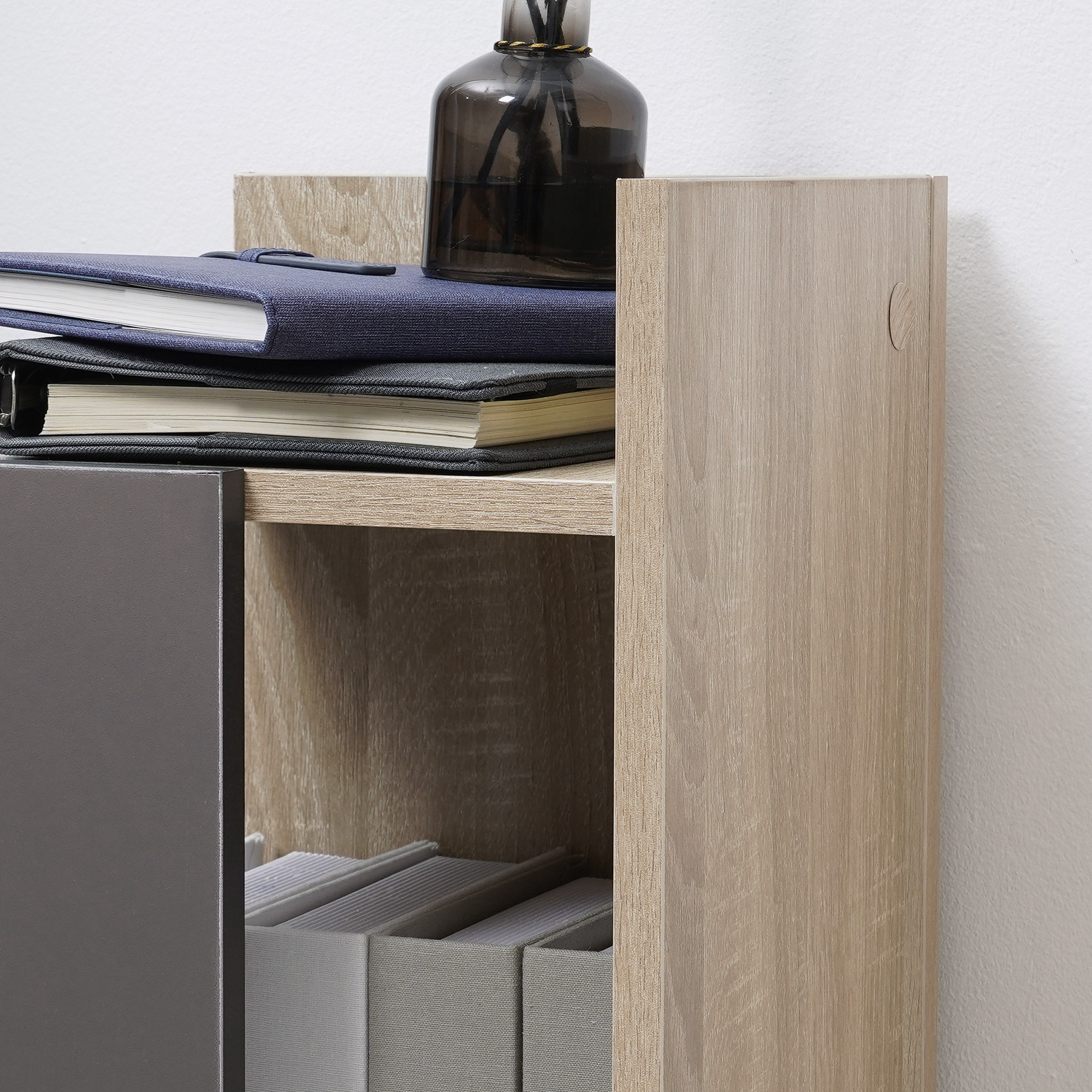  Set 2 Noptiere Moderne - Gri cu Polita Deschisa [5]