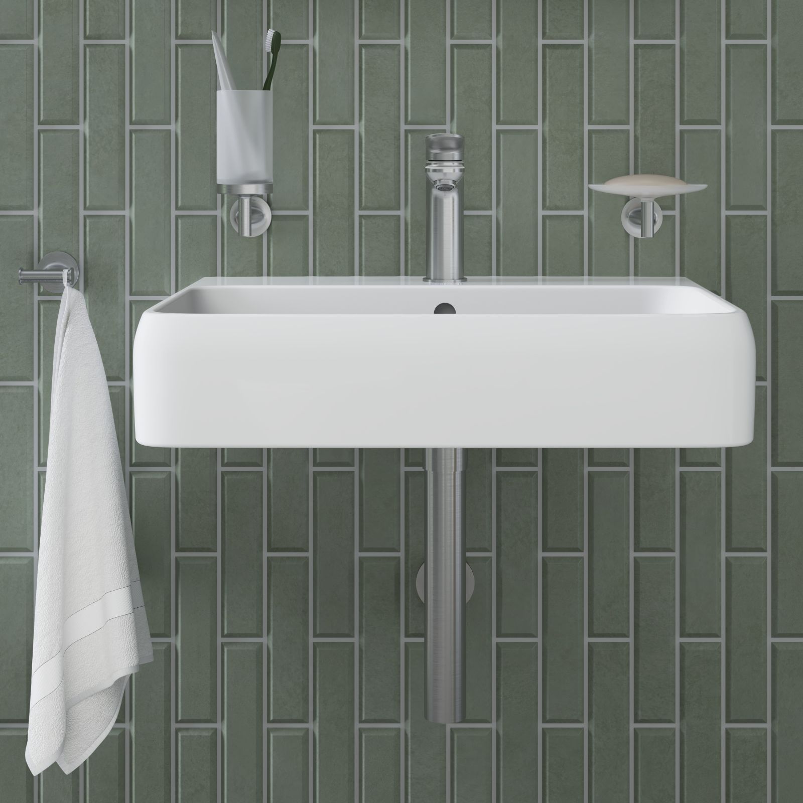 Savoniera Duravit 0099337000, Starck T, tip instalare pe perete, numar orificii instalare 2, otel satinat [1]