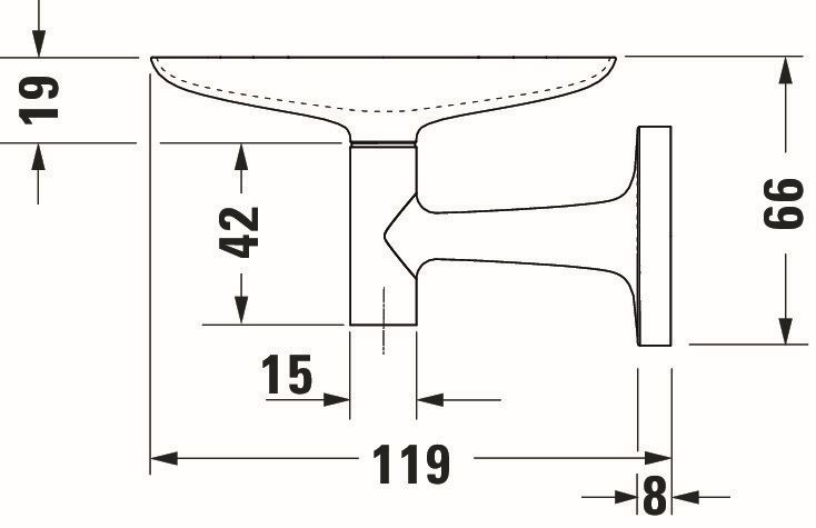 Savoniera Duravit 0099337000, Starck T, tip instalare pe perete, numar orificii instalare 2, otel satinat [5]