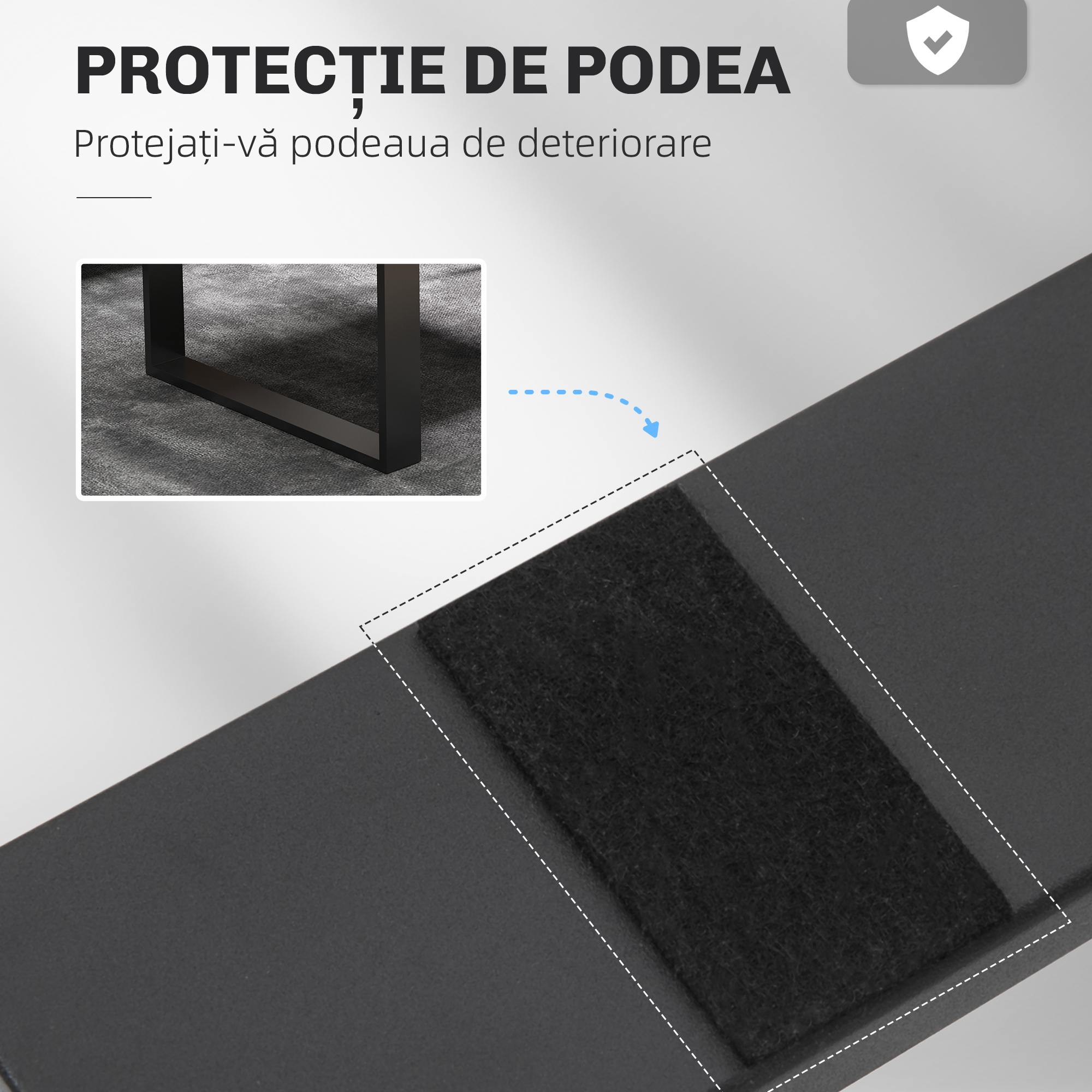  Set 2 Picioare de Masa Dreptunghiulare din Otel, 60x8x72 cm, Negru [4]