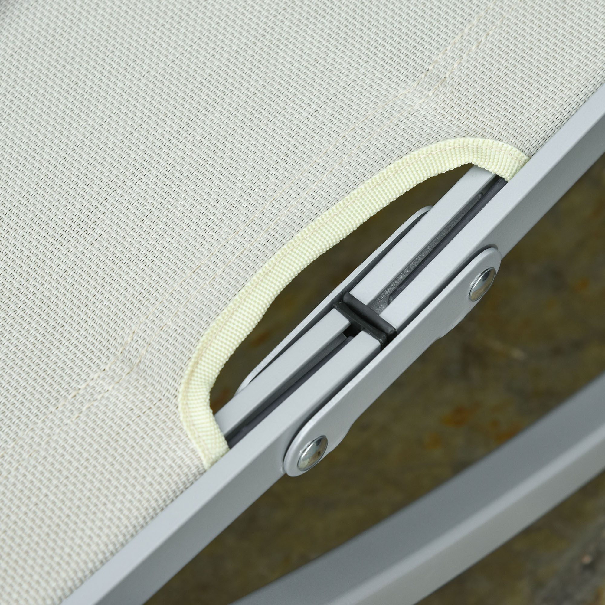  Set de 2 Sezlonguri de Gradina Pliabile din Aluminiu si Textilen Bej [7]