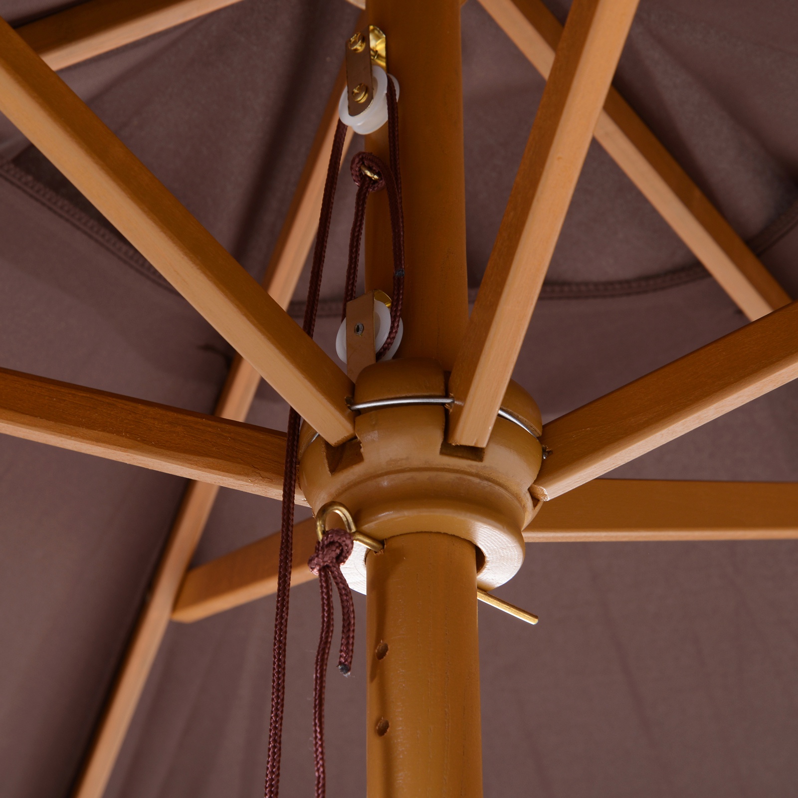  Umbrela din Lemn Umbrela Soare pentru Extern pentru Gradina Φ250 cm [6]