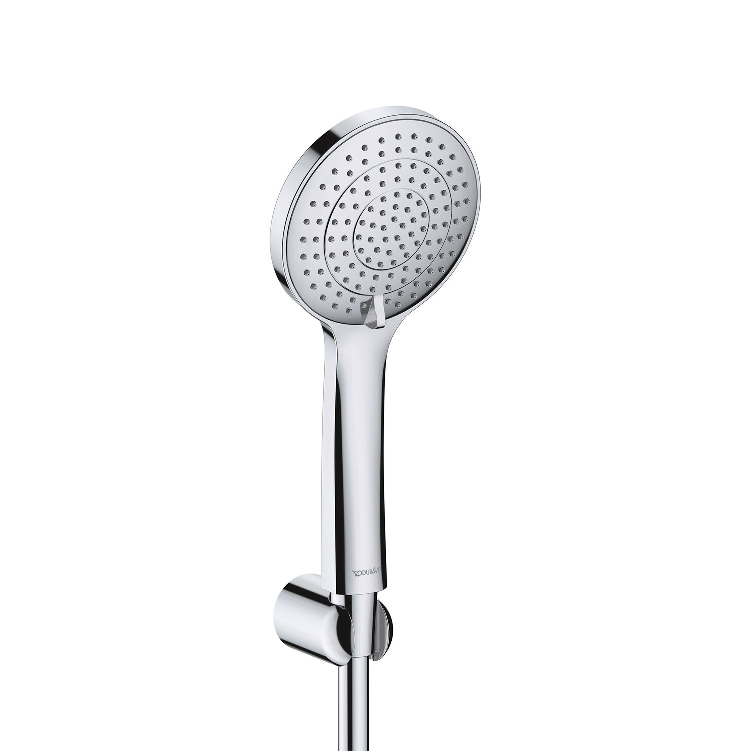 Baterii sanitare - Set para de dus Duravit UV0712002010, dus, diametru 110 mm, 3 functii, montaj universal, racord 1/2'', crom