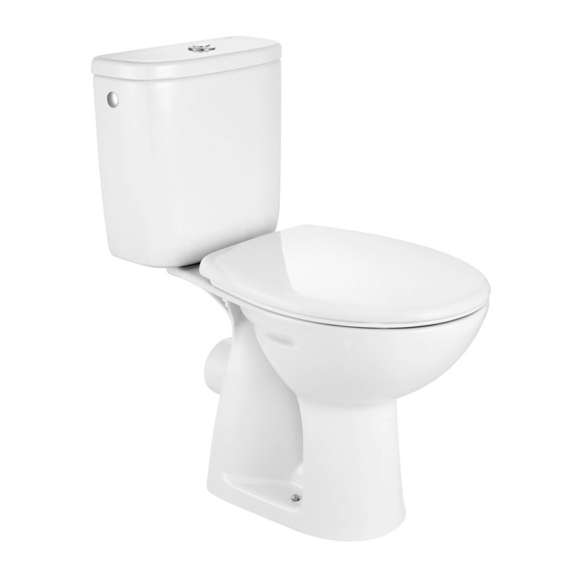 Baie - Set wc montaj podea Roca A34P195002, vas Adele, montaj pe podea, zona alimentare laterala, evacuare orizontala, alb