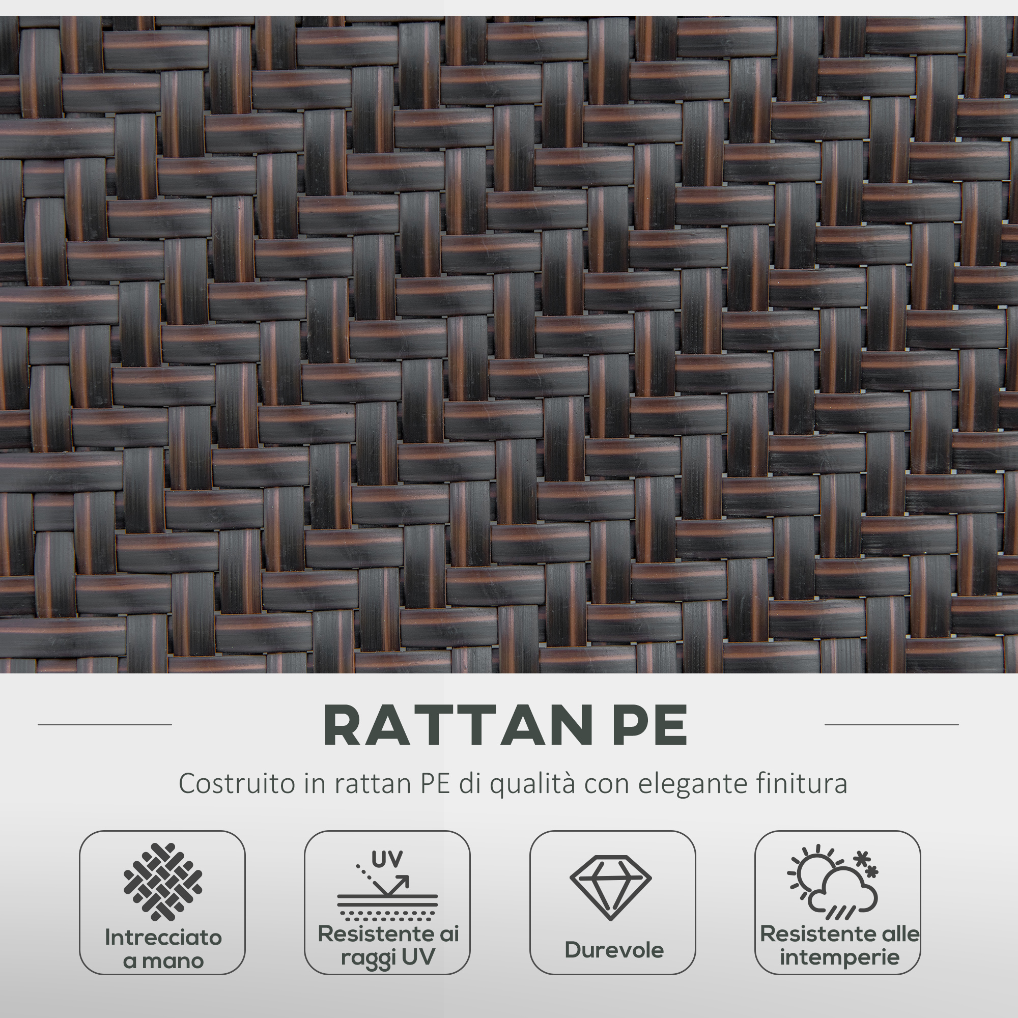  Set Scaune de Gradina 2 Piese din Ratan PE si Otel, Scaune Pliante pentru Exterior cu Spatar Reglabil in 7 Pozitii, Rosu si Negru [5]