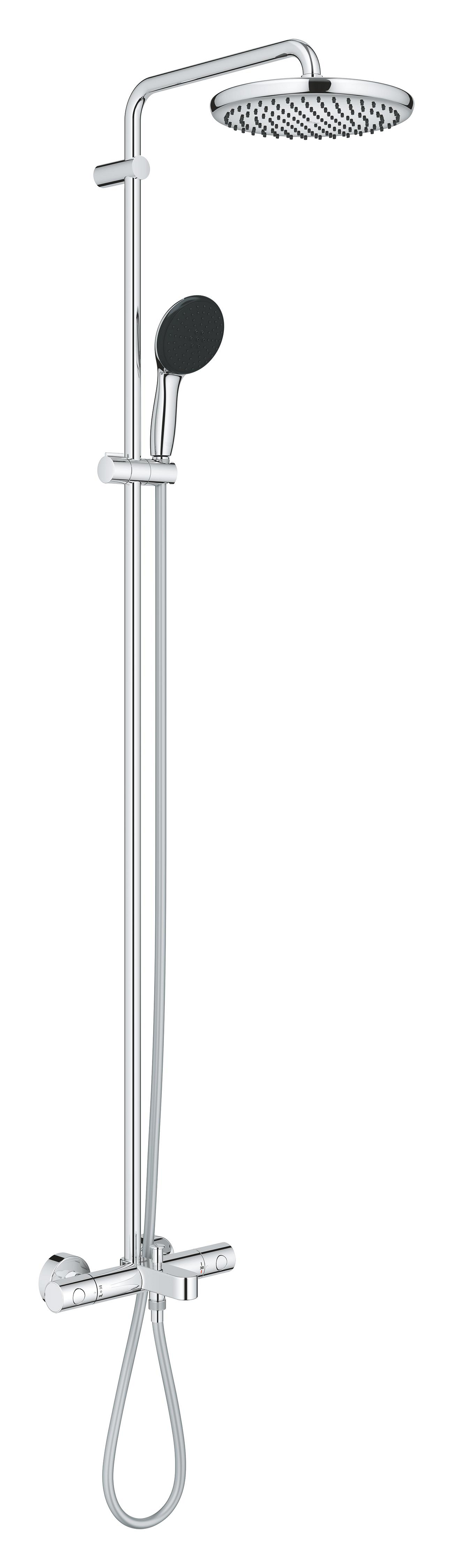 Baie - Sistem de dus Grohe 26988001, Vitalio Start 250, tip incastrare aparent, pentru cada, termostat, crom