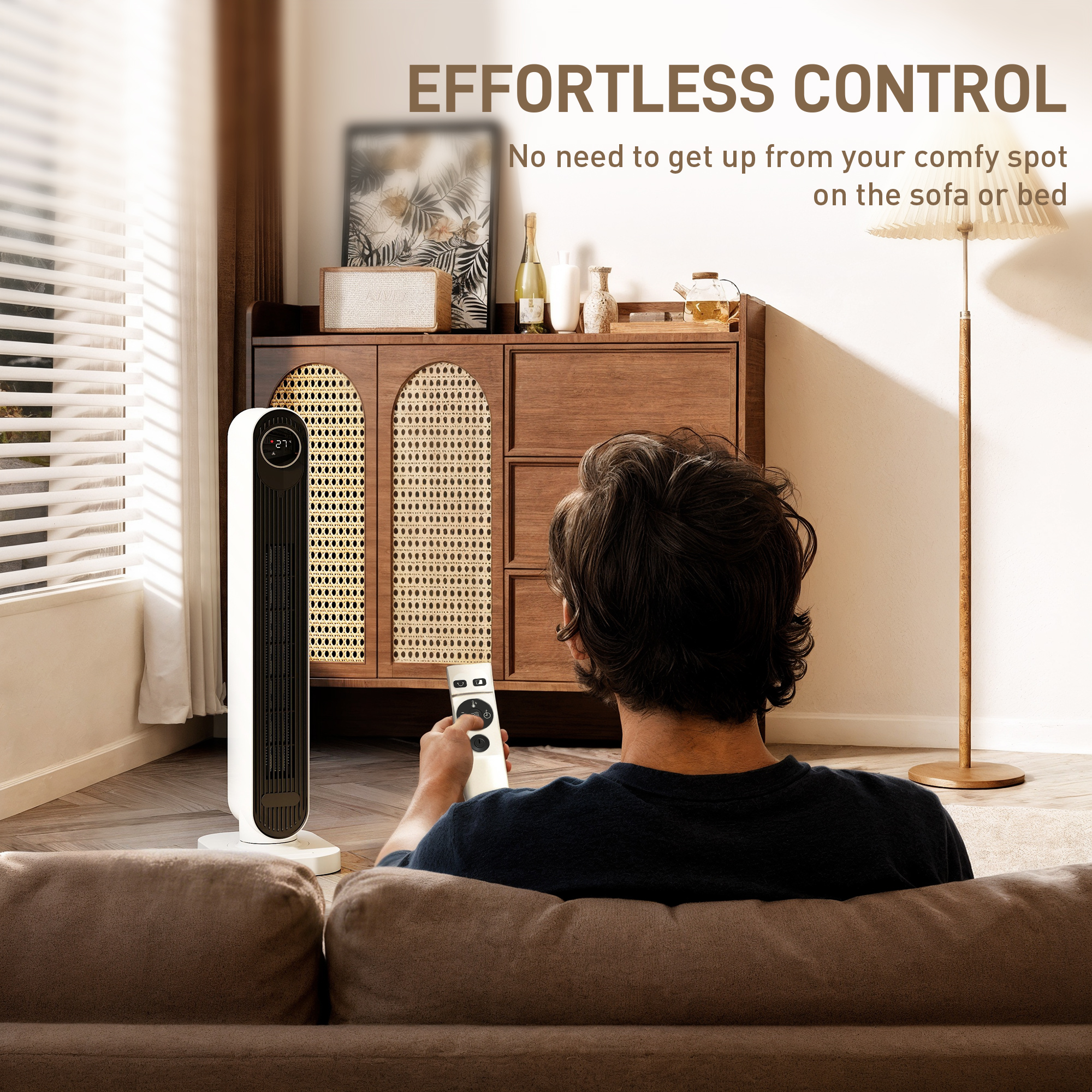  incalzitor Electric cu Ventilator 2000W cu Telecomanda 30x22x82,5 cm, Alb [7]