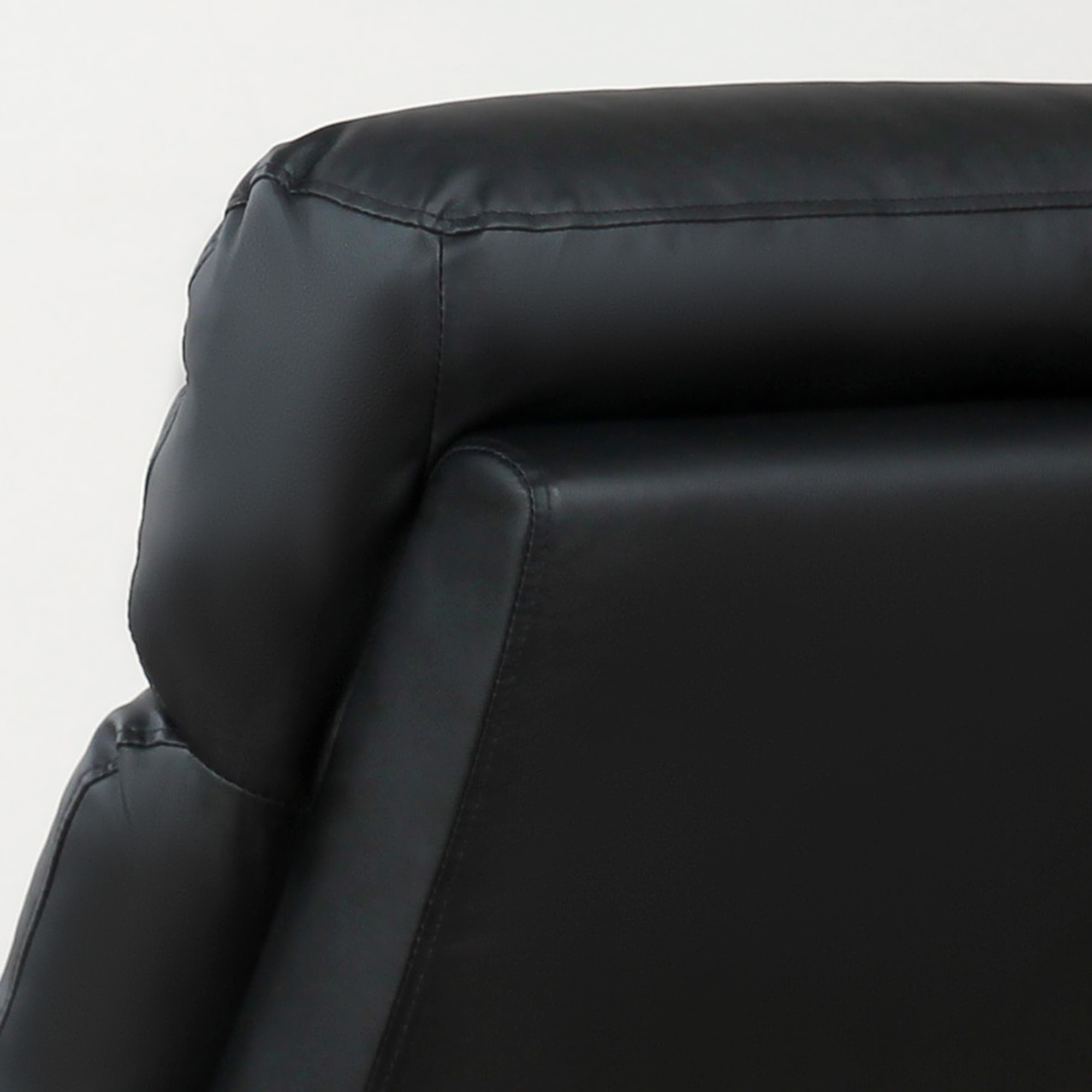  Fotoliu Relax Rabatabil Ergonomic Piele Sintetica 65 × 92 × 100cm, Negru [7]