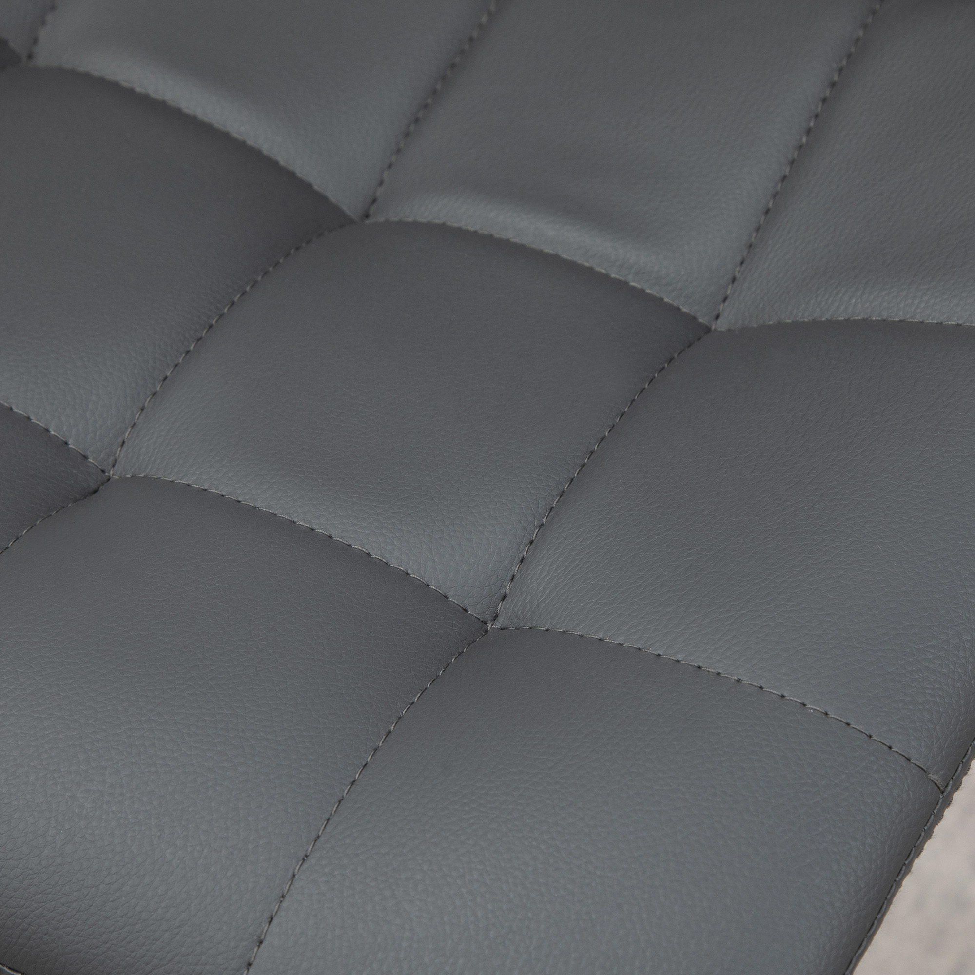  Set de 2 scaune de bar din piele cu spatar, scaune pivotante pentru bucatarie si sufragerie cu suport pentru picioare, 42x45x89-110cm, gri [7]