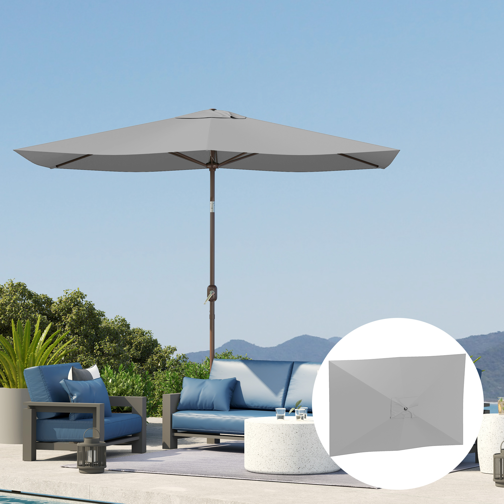  Copertina de Rezerva pentru Umbrela cu Ventilatie in Partea Superioara, 300x200 cm, Verde [7]