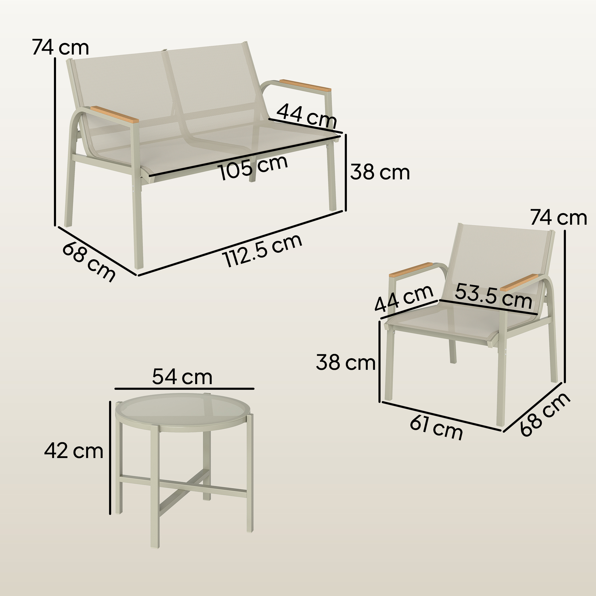  Set Canapea de Exterior cu 2 Fotolii, Verde [2]