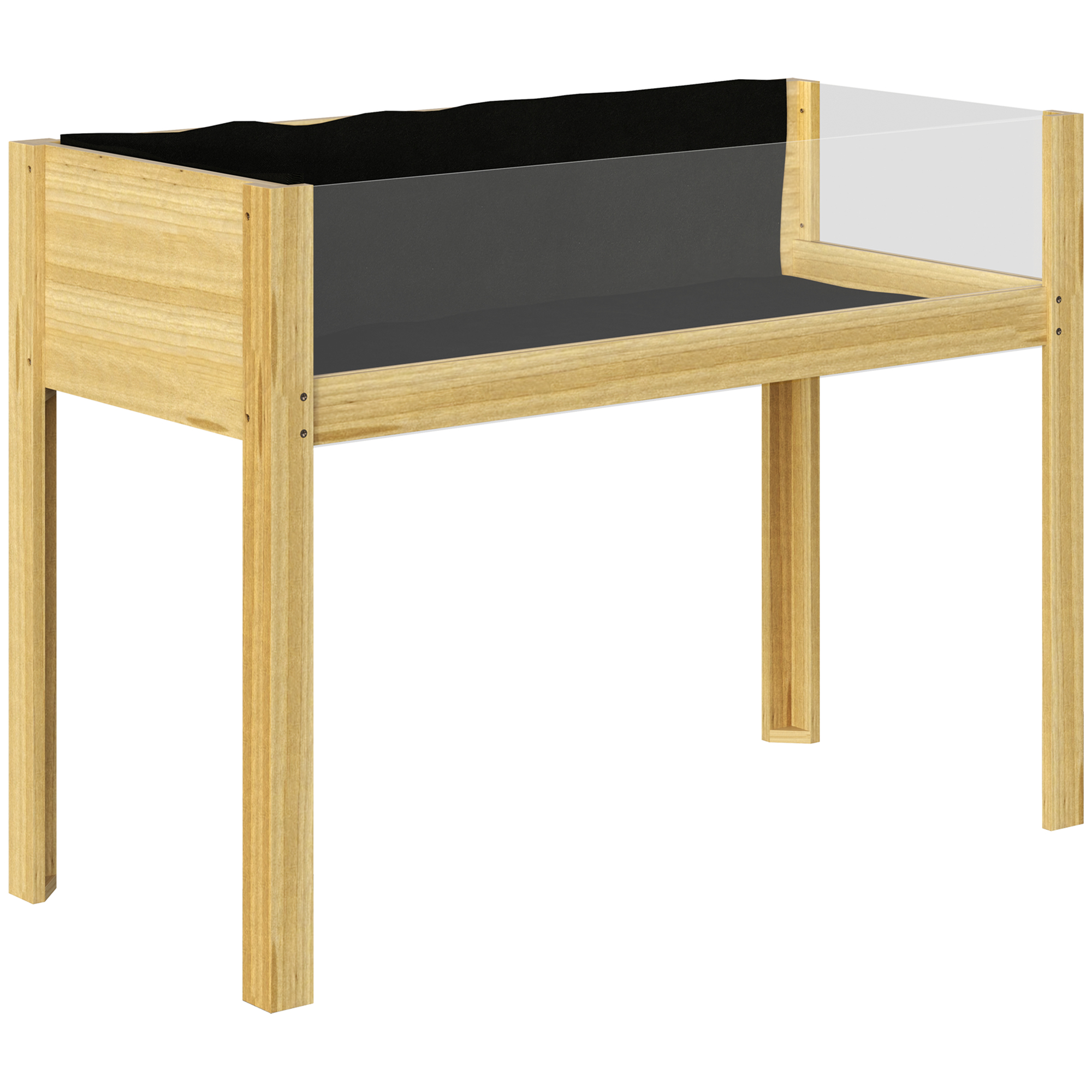 Living & hol -  Strat inaltat de Gradina din Lemn cu Panouri din Acril si Orificii de Drenaj, 110x50x80 cm, Lemn Natural