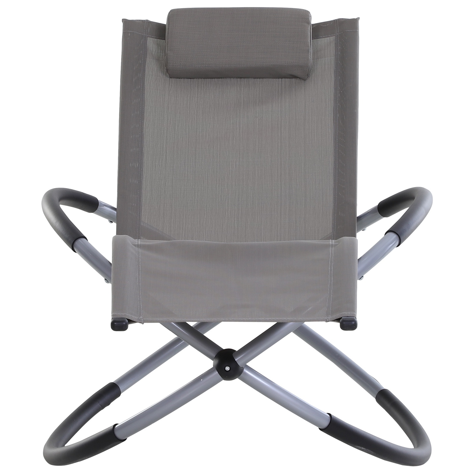  Scaun Balansoar din Texilene Zero-Gravity Gri 154x80x84cm [7]