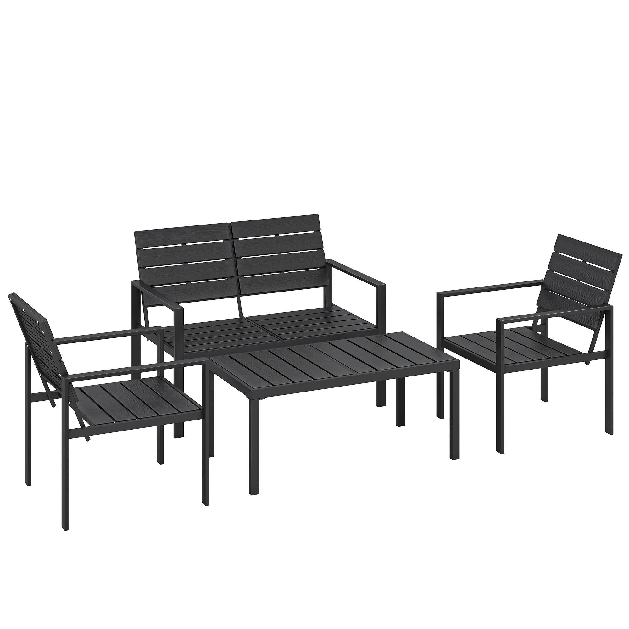 Gradina & balcon -  Set Mobilier de Gradina cu Canapea, Fotolii si Masuta, Ideal pentru Exterior