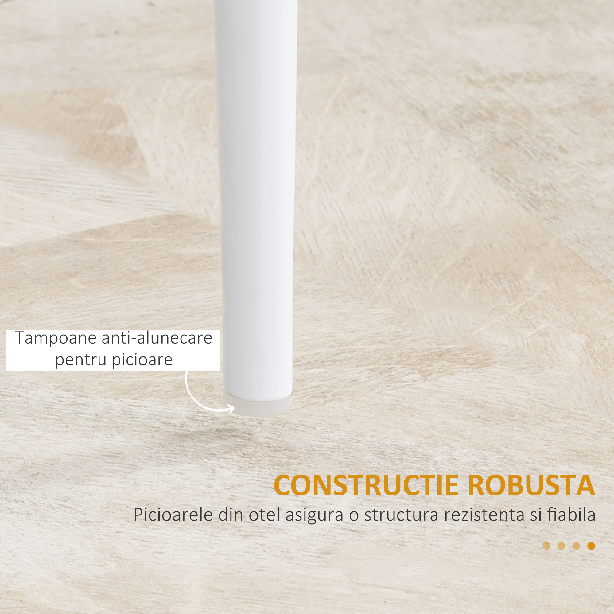  Set 4 Scaune Sufragerie - Piele Artificiala cu Spatar inalt [6]