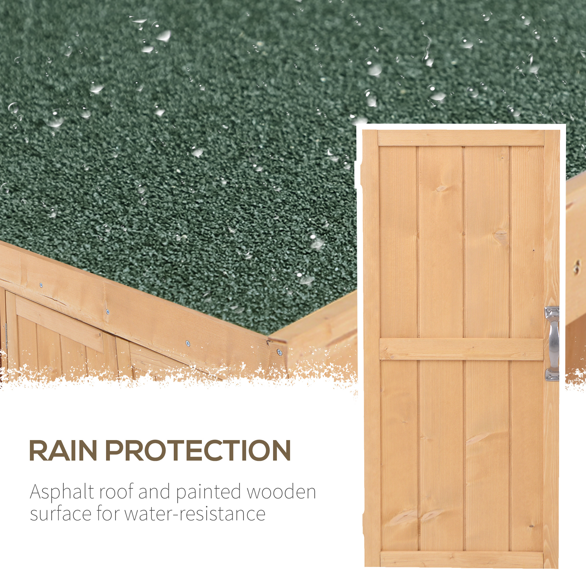  Dulap Exterior Lemn 74×43×88 cm - 2 Rafturi pentru Scule Gradina [4]